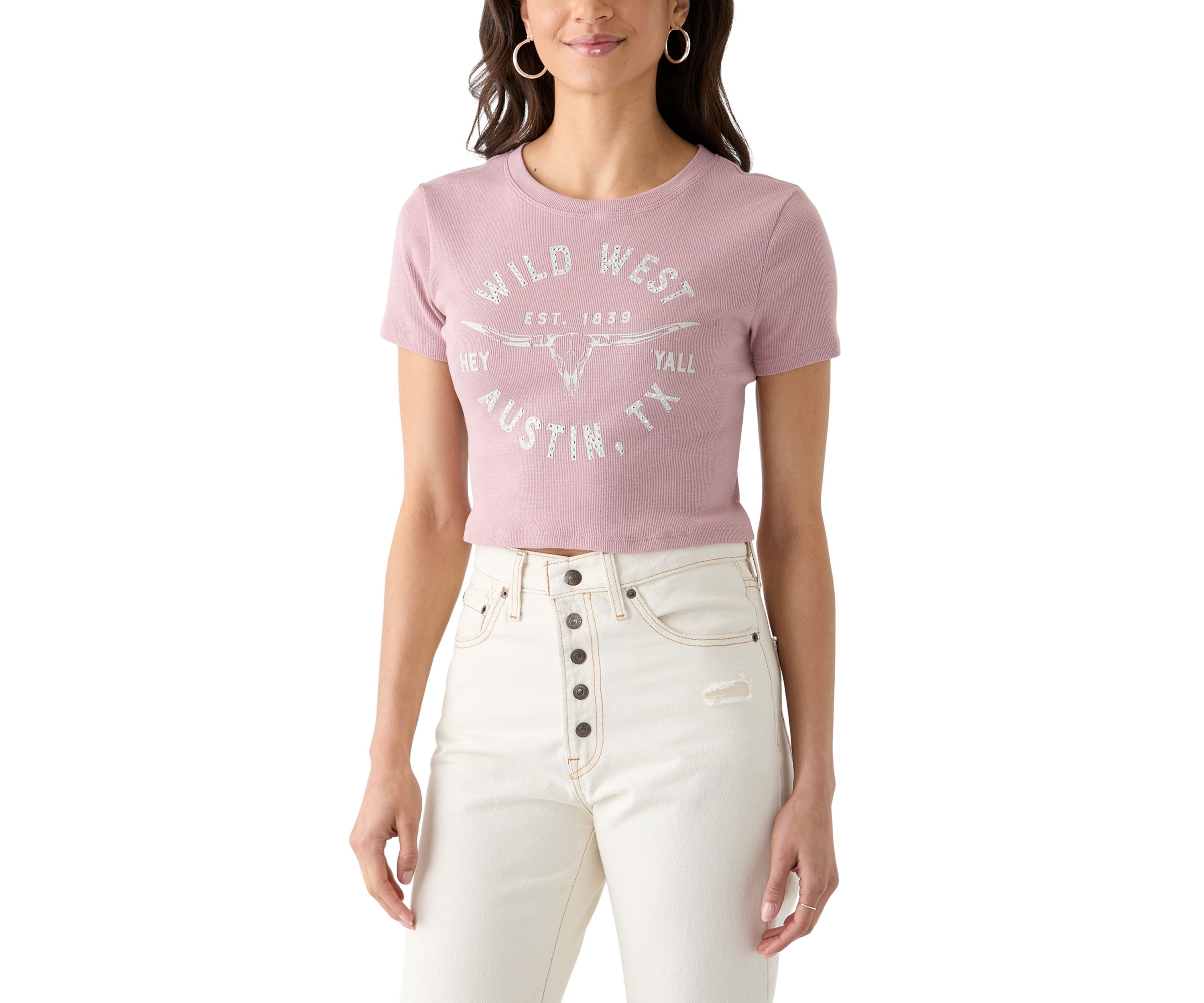 Womens Short Sleeve Austin Graphic Baby T-Shirt