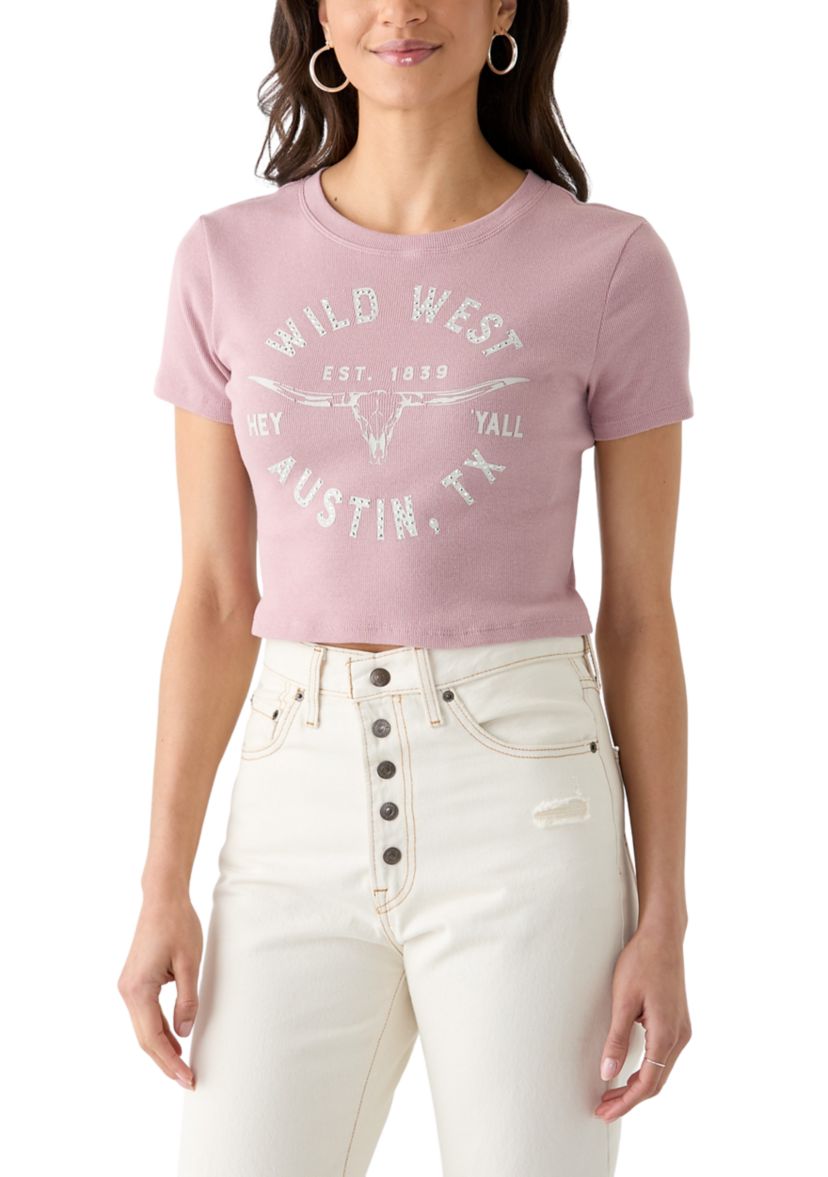Womens Short Sleeve Austin Graphic Baby T-Shirt