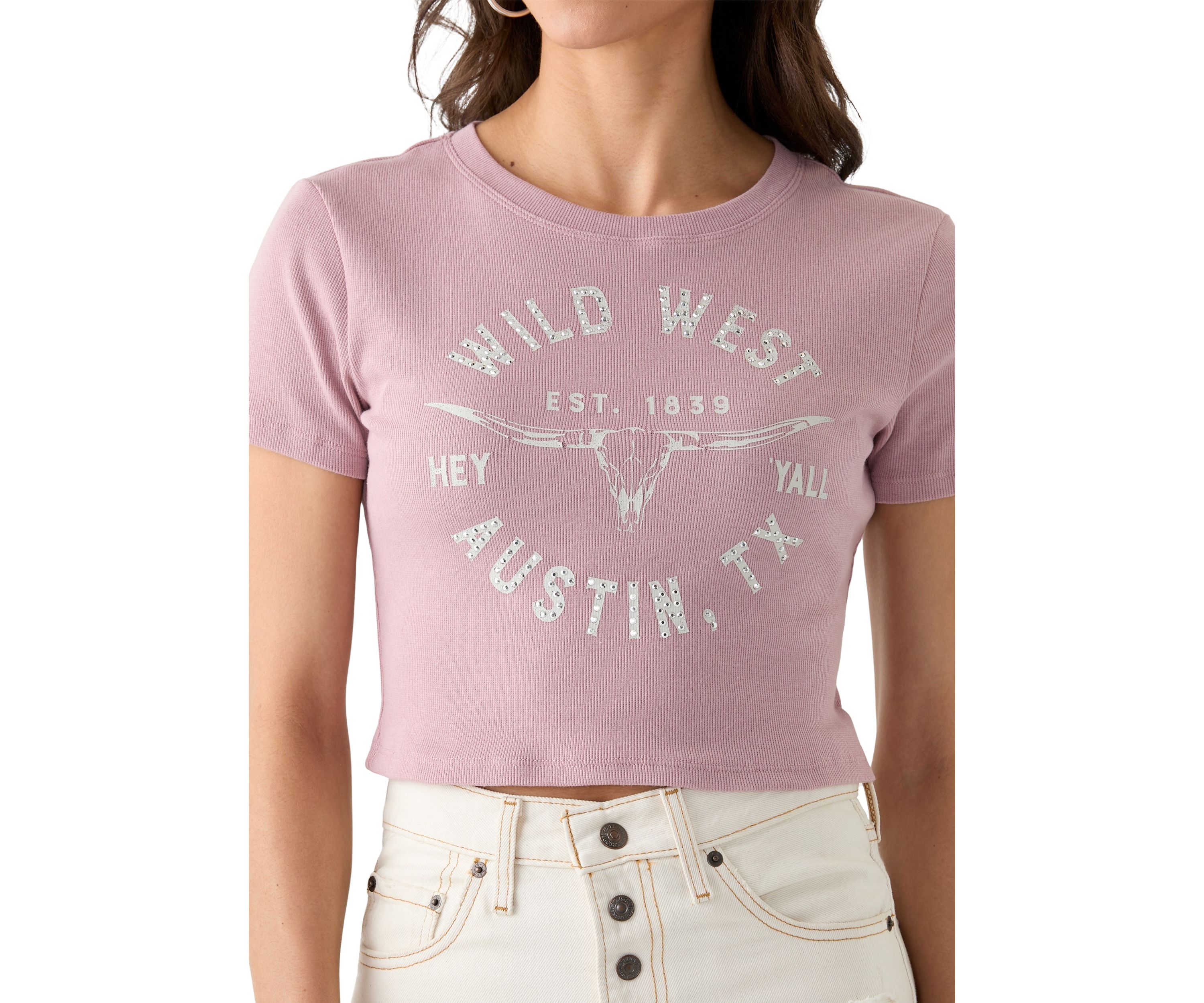 Womens Short Sleeve Austin Graphic Baby T-Shirt