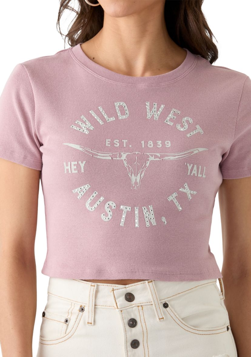Womens Short Sleeve Austin Graphic Baby T-Shirt