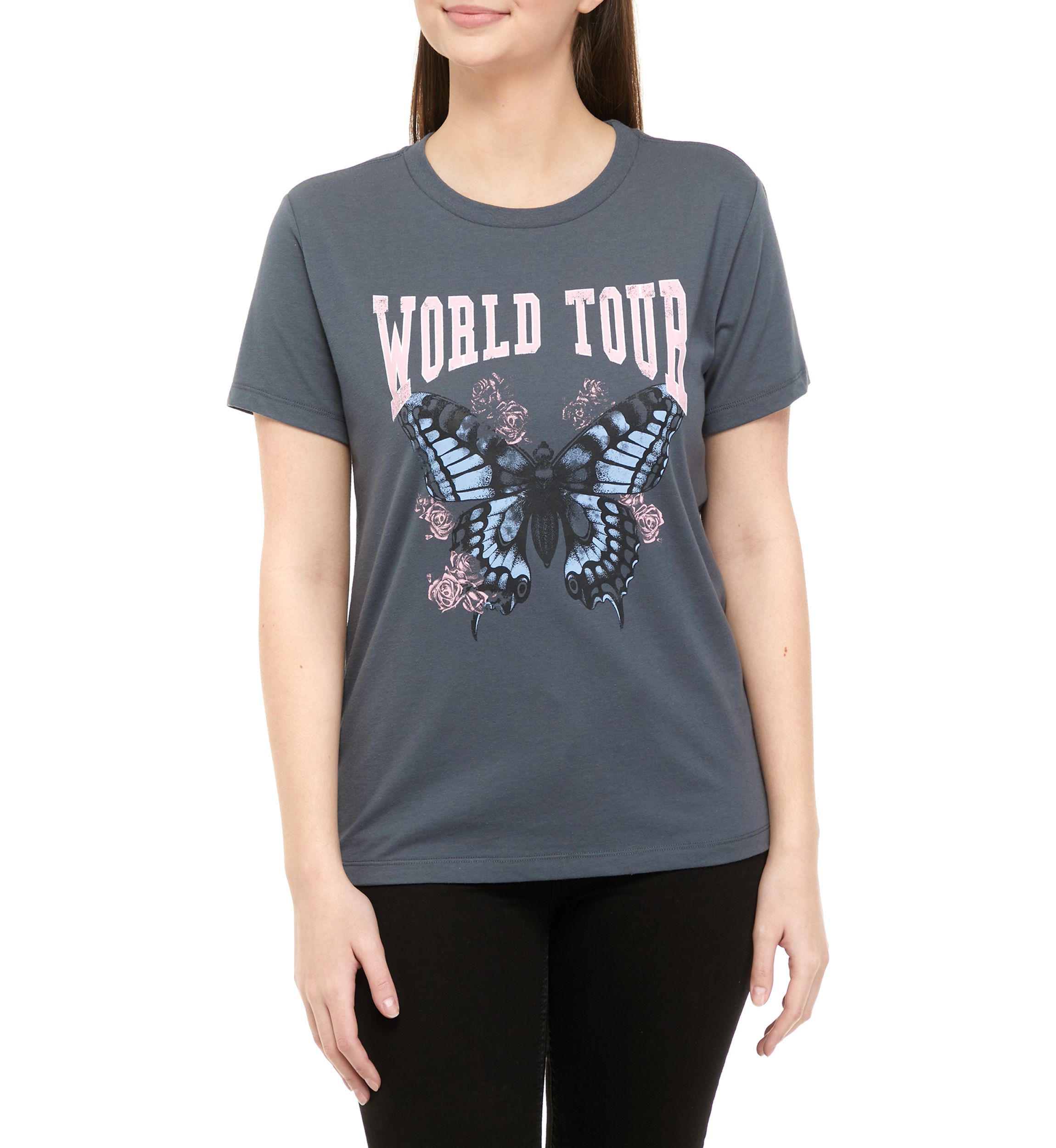 Juniors Short Sleeve World Tour Graphic T-Shirt 
