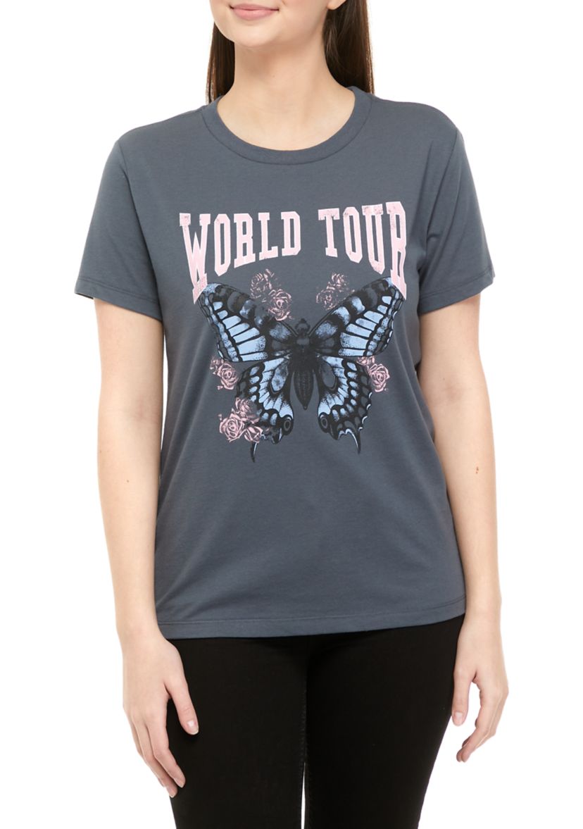 Juniors Short Sleeve World Tour Graphic T-Shirt 