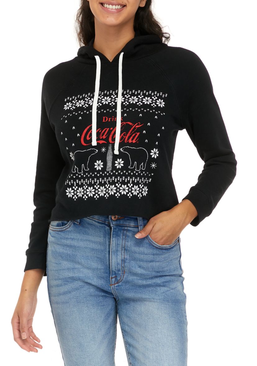 Juniors Long Sleeve Cropped Graphic Hoodie