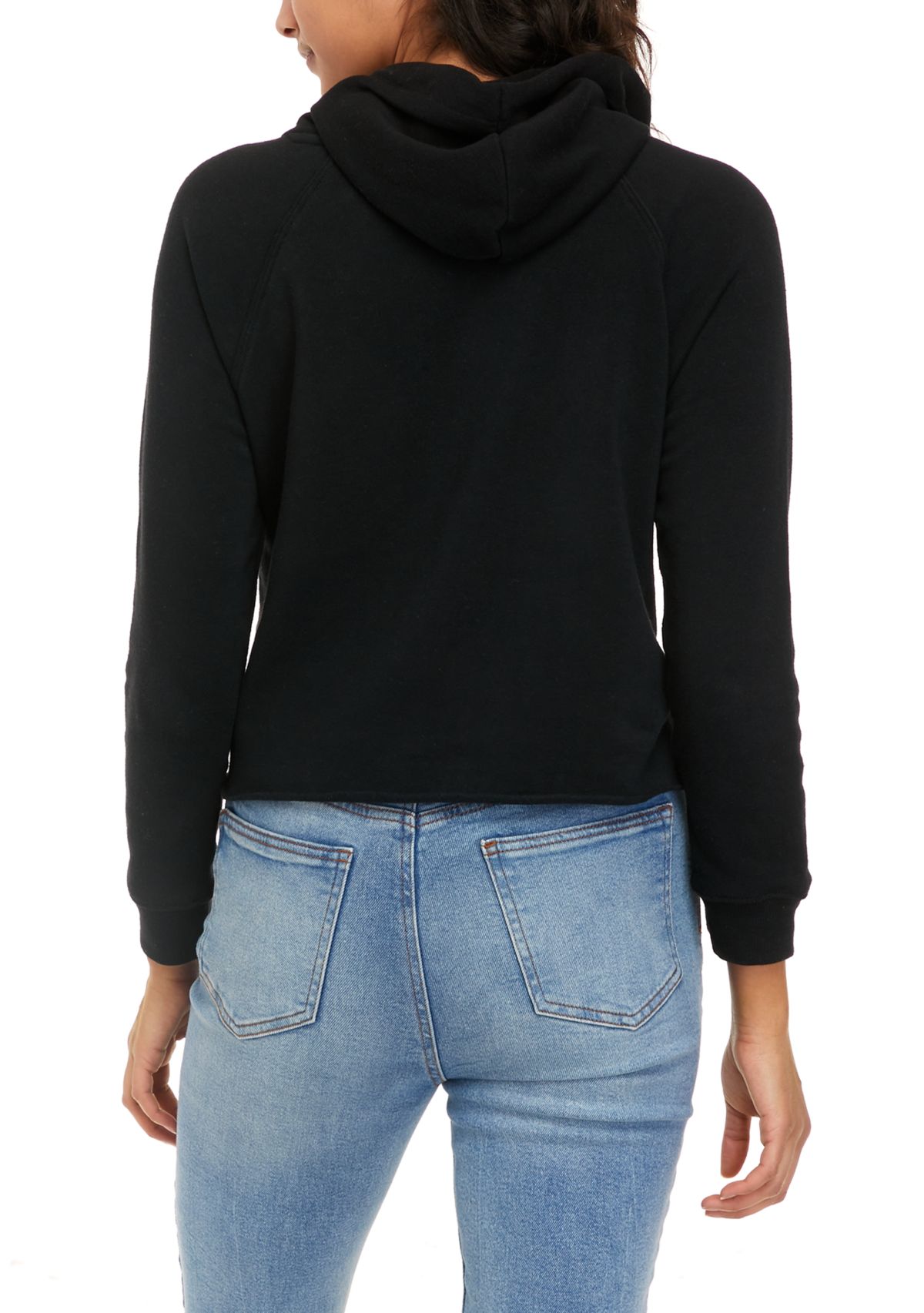 Juniors Long Sleeve Cropped Graphic Hoodie