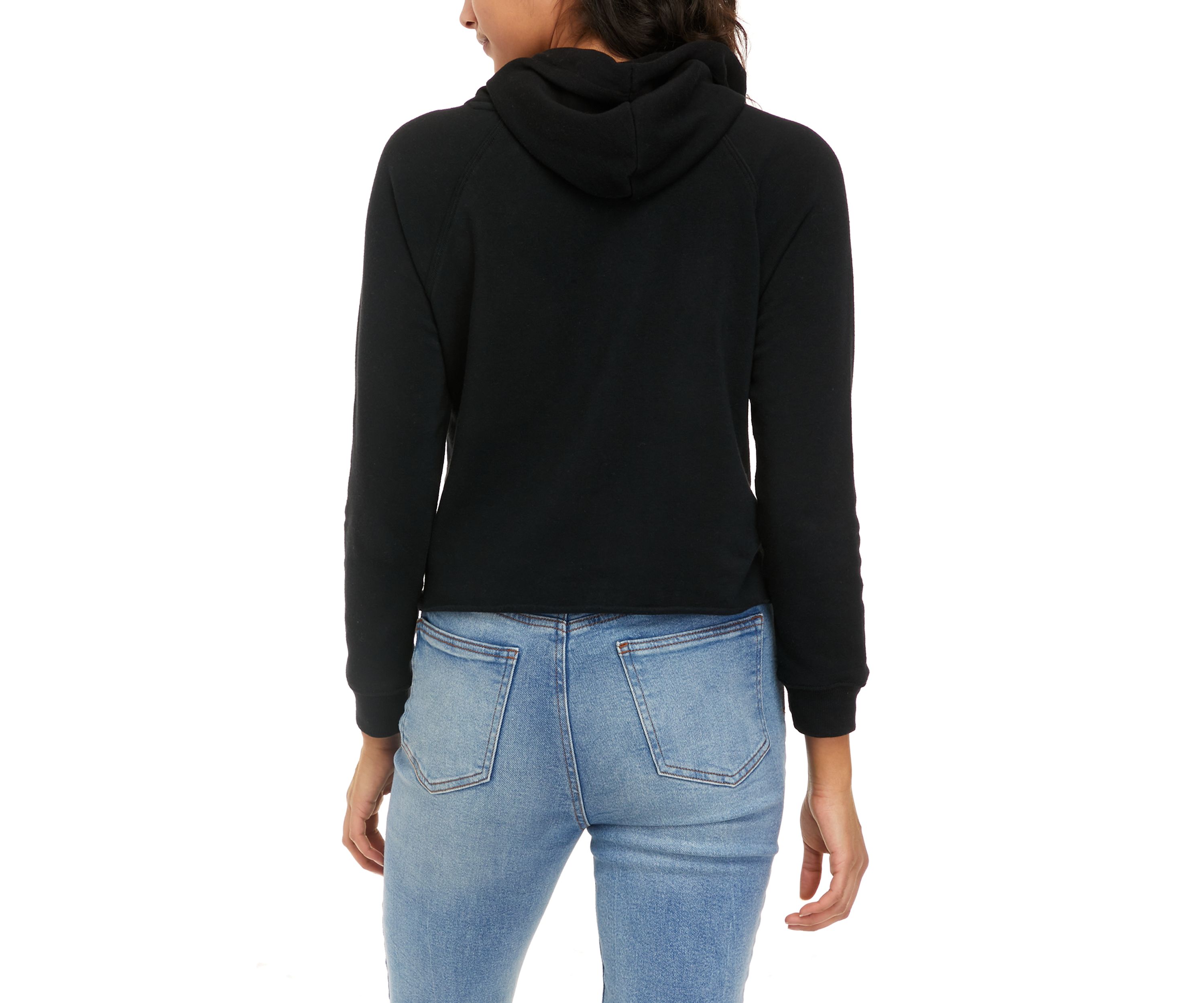 Juniors Long Sleeve Cropped Graphic Hoodie