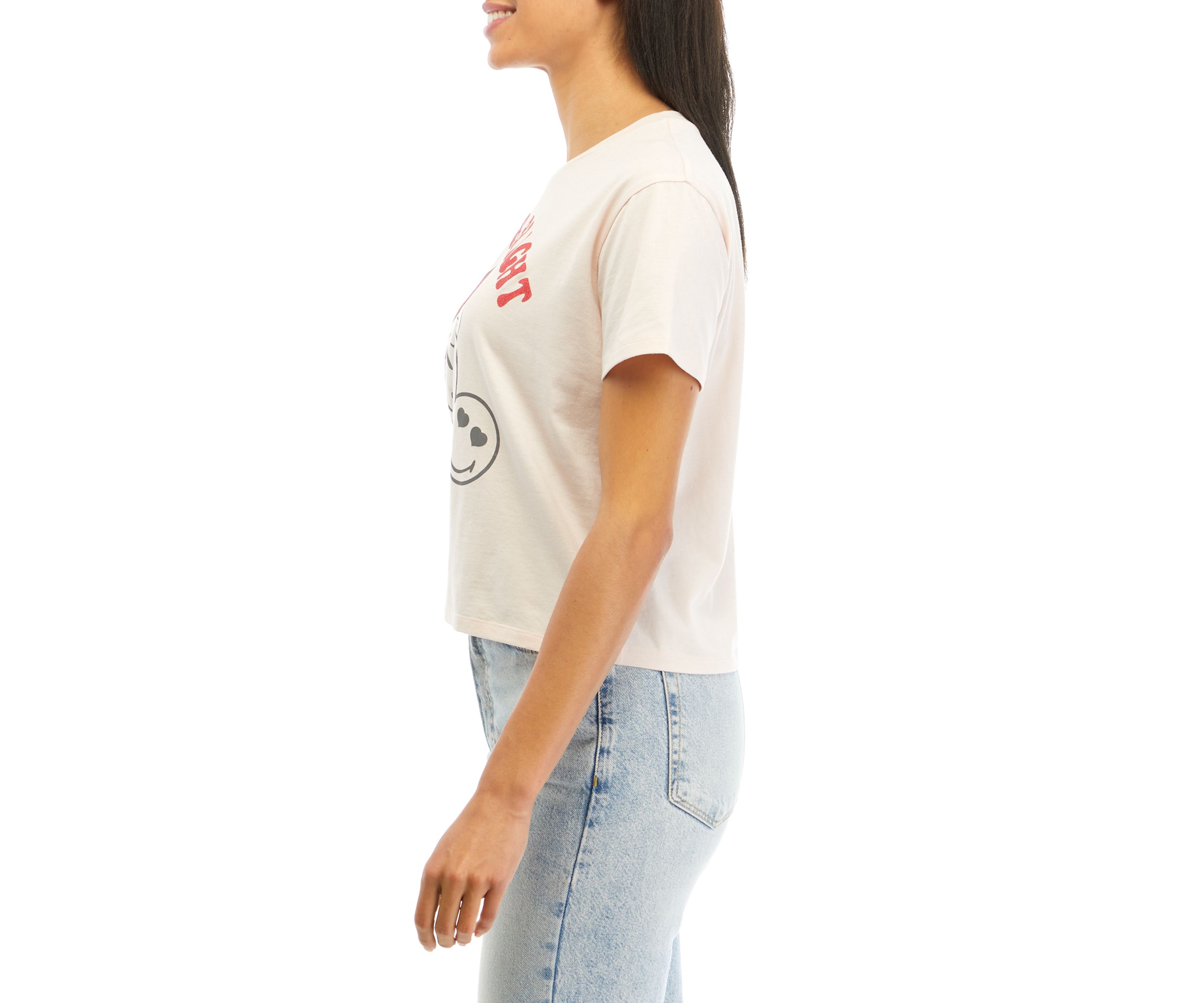 Juniors Shimmer Merry and Bright Graphic T-Shirt