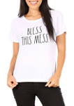 Womens Short Sleeve BLESS THIS MESS Graphic T-Shirt