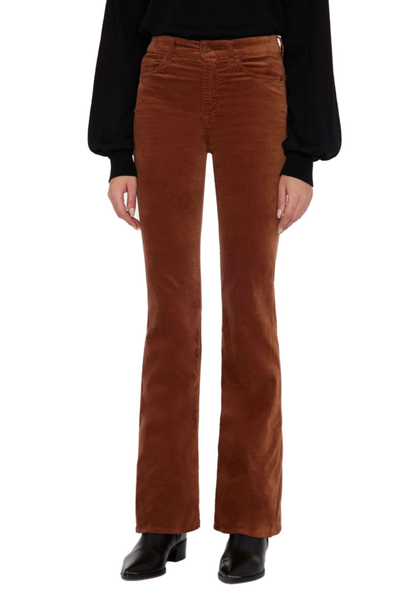 Womens Lisha High Rise Corded Slim Bootcut Pants