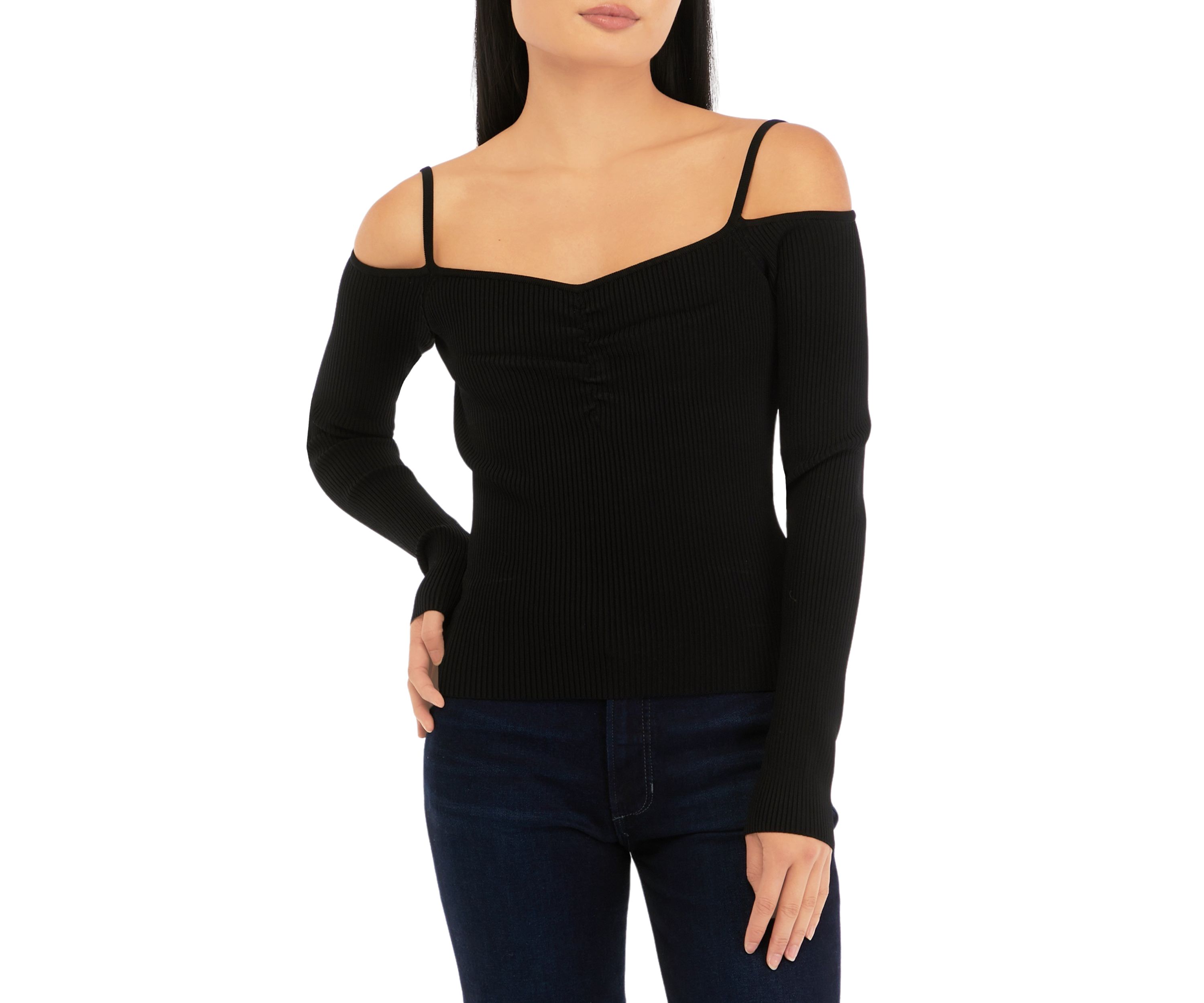 Womens Off the Shoulder Long Sleeve Top