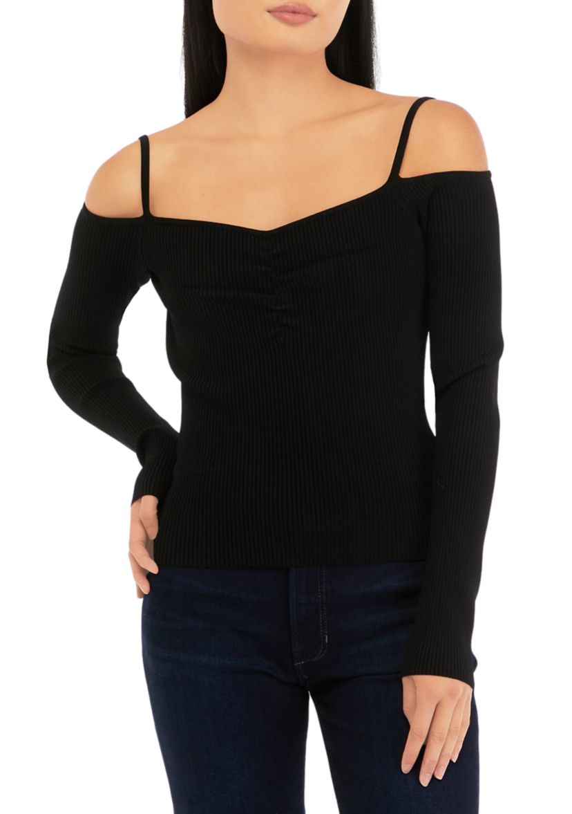 Womens Off the Shoulder Long Sleeve Top