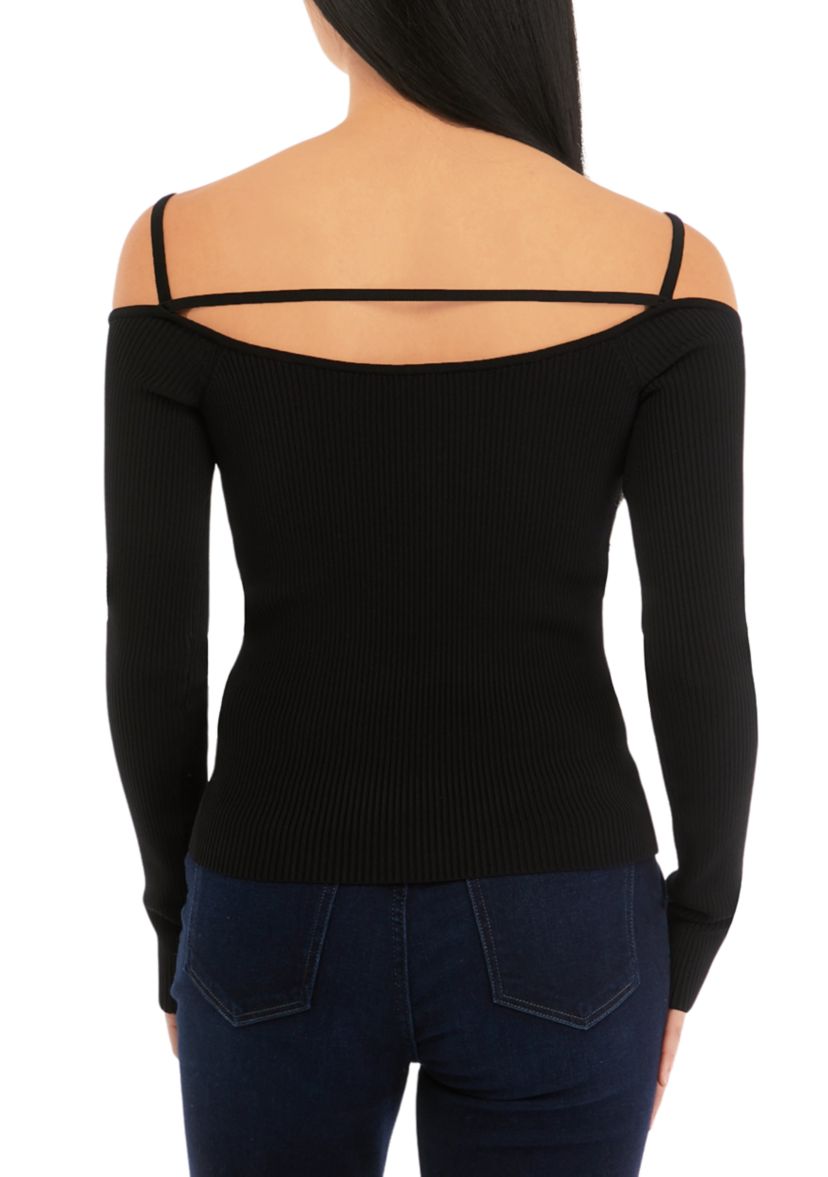 Womens Off the Shoulder Long Sleeve Top