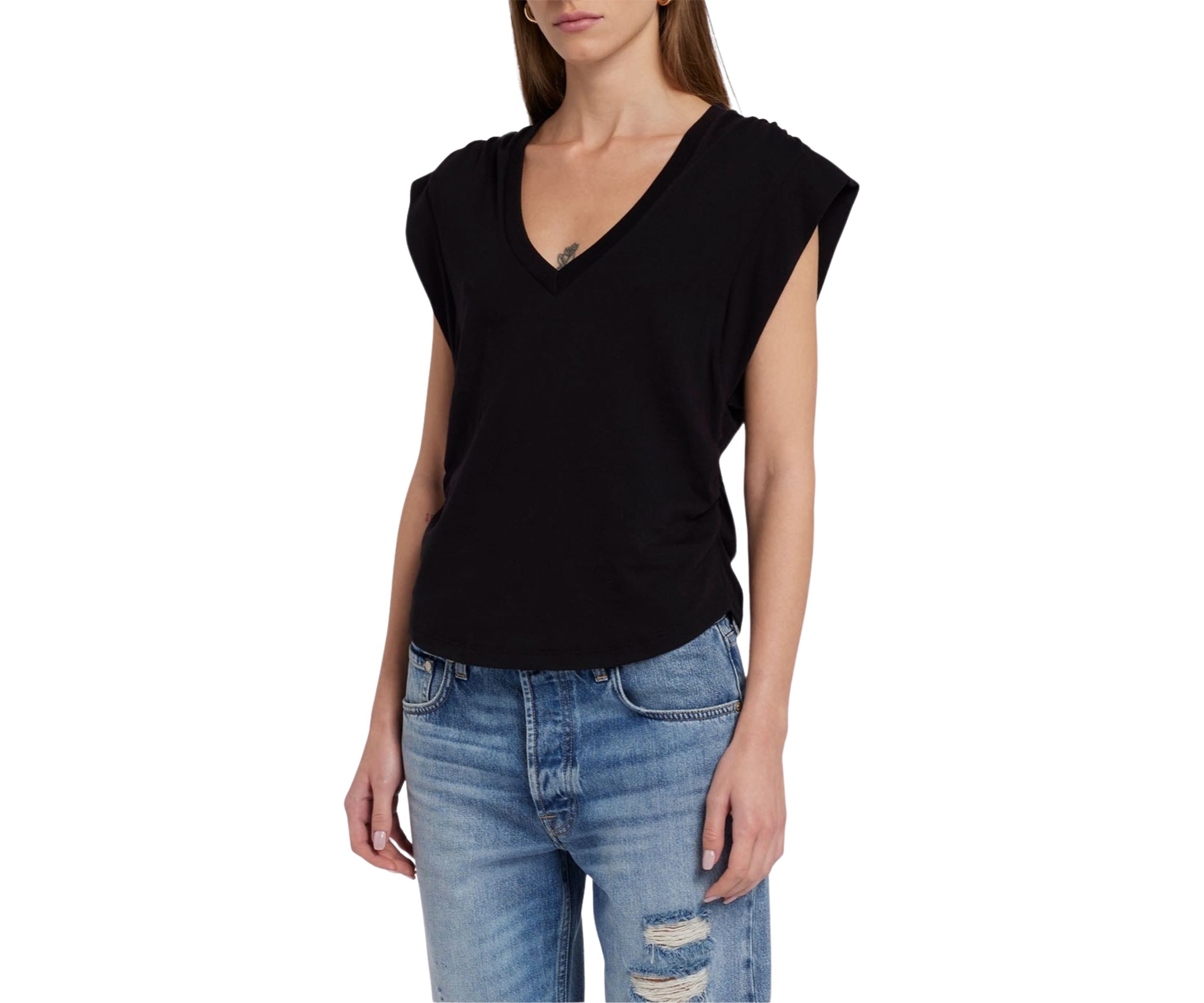 Womens Pleated Short Sleeve T-Shirt