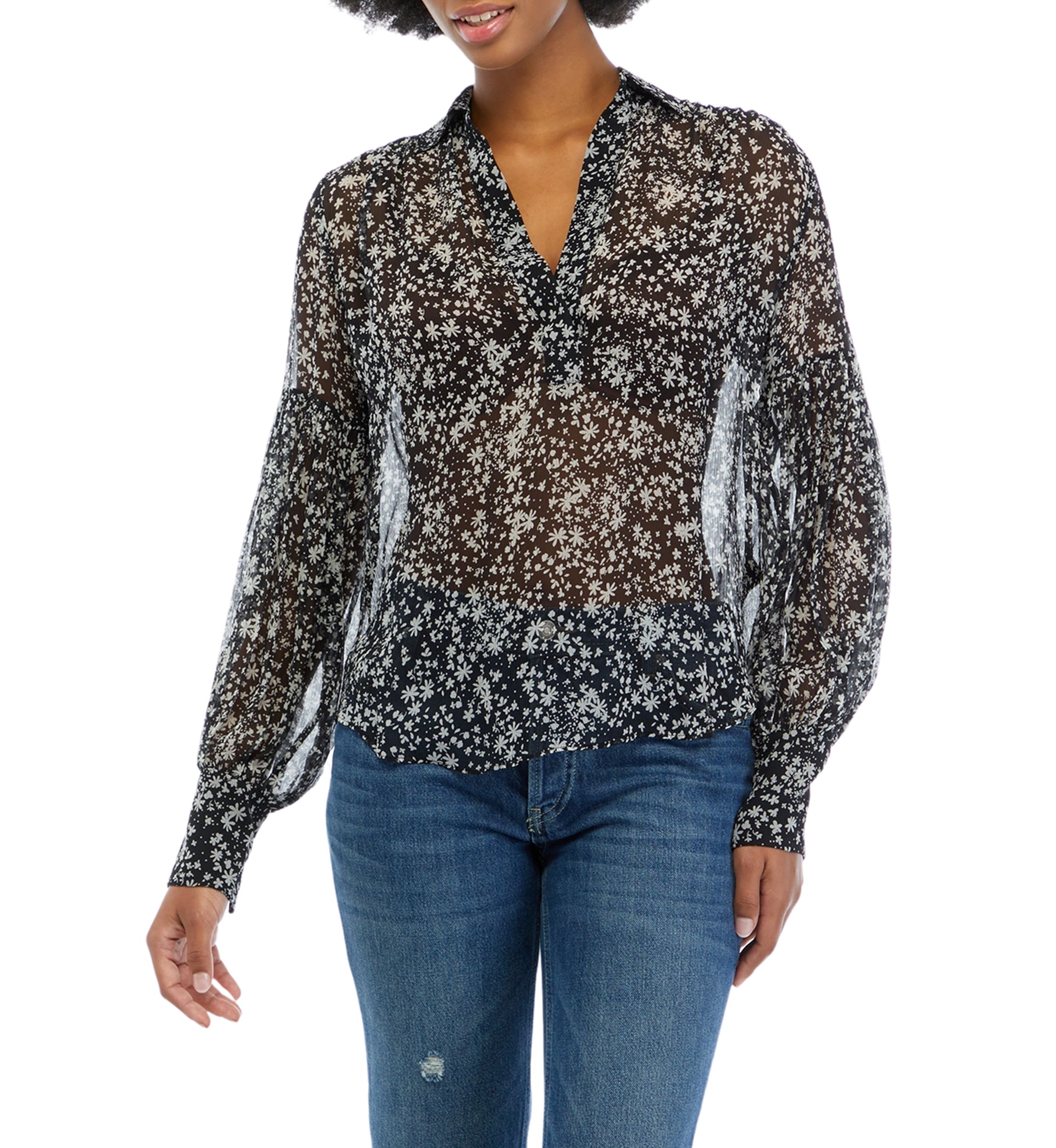 Womens Blouson Sleeve Shirt