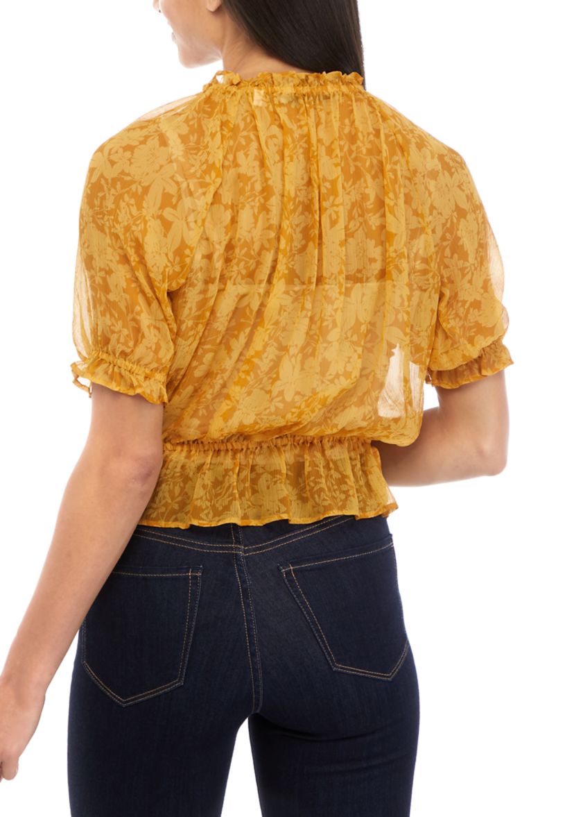 Womens Short Sleeve Soft Volume Top