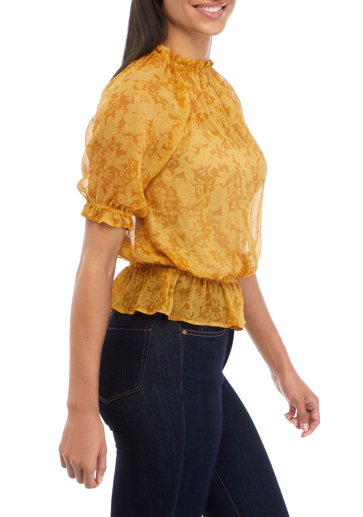 Womens Short Sleeve Soft Volume Top