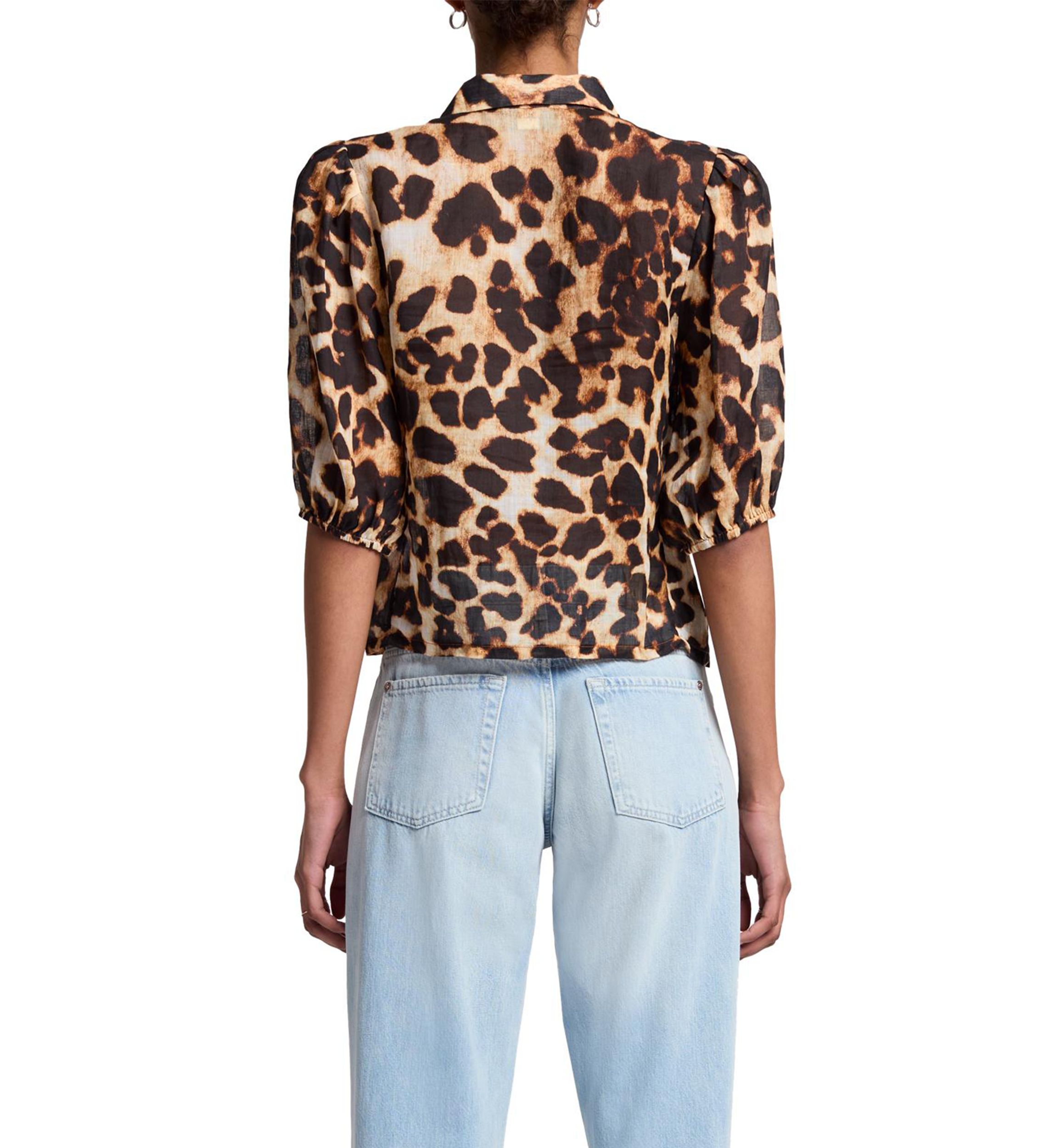 Womens Short Sleeve Puff Blouse
