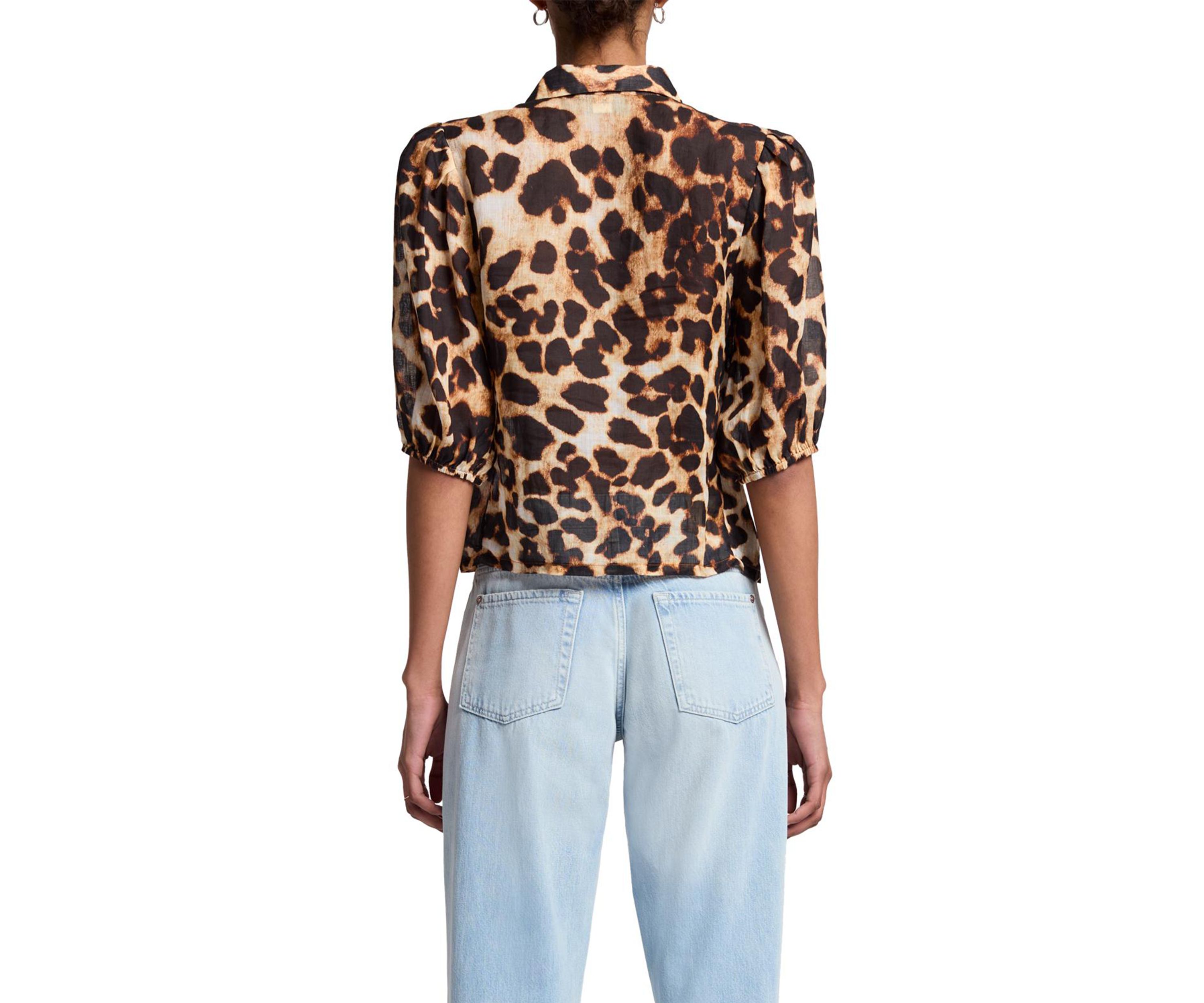 Womens Short Sleeve Puff Blouse