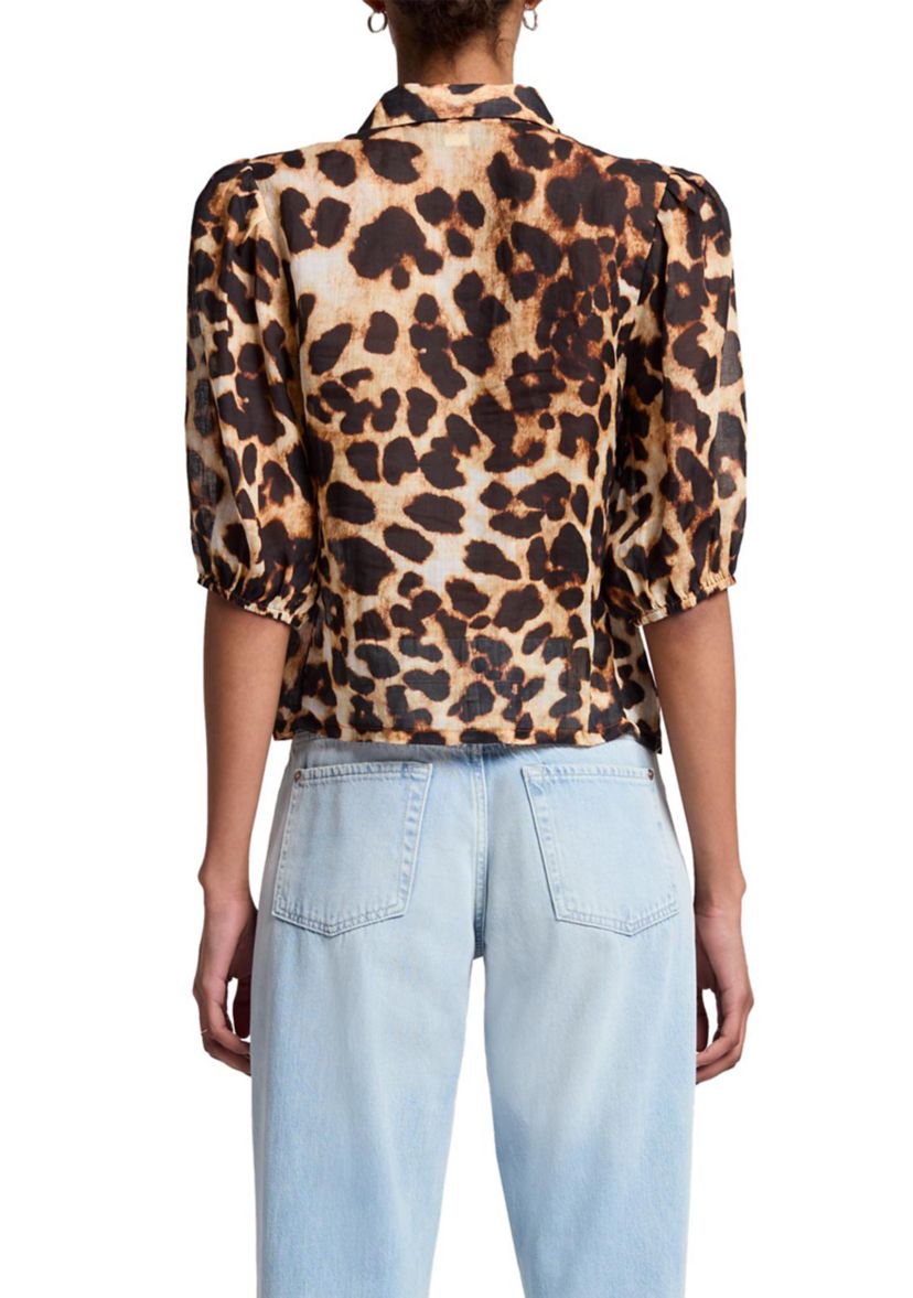 Womens Short Sleeve Puff Blouse
