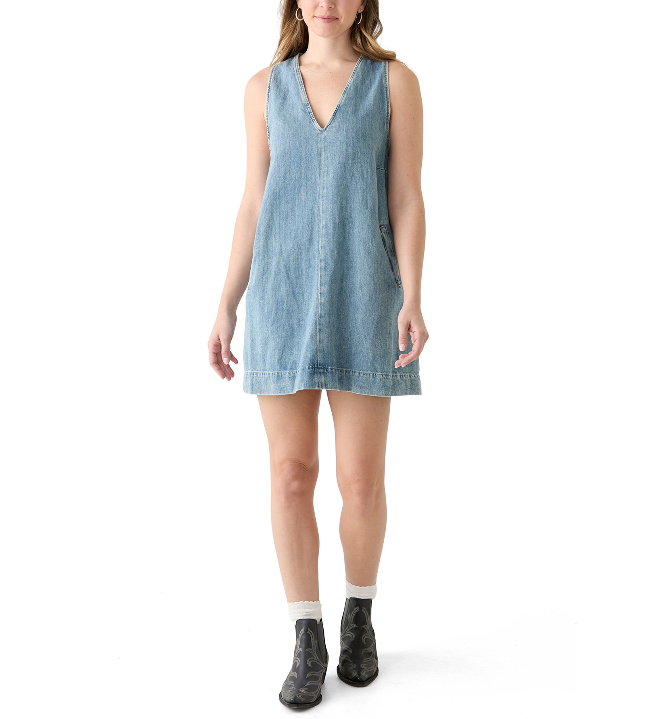 Sleeveless V-Neck Dress 
