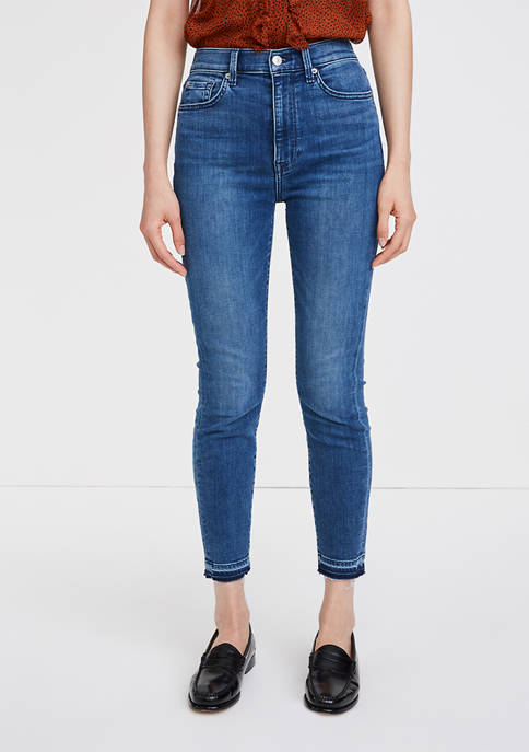 Womens High-Waisted Ankle Skinny Jeans