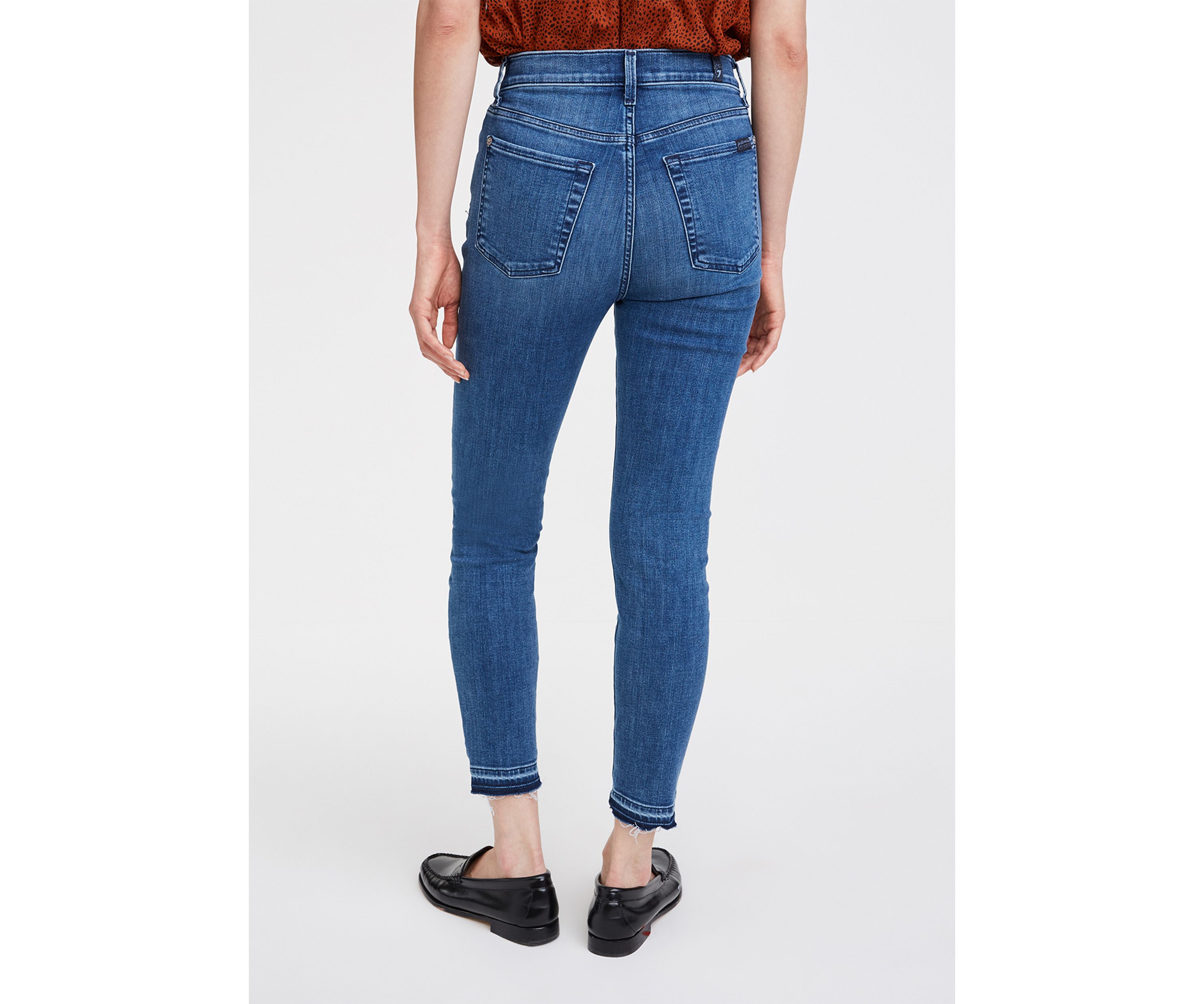 Womens High-Waisted Ankle Skinny Jeans