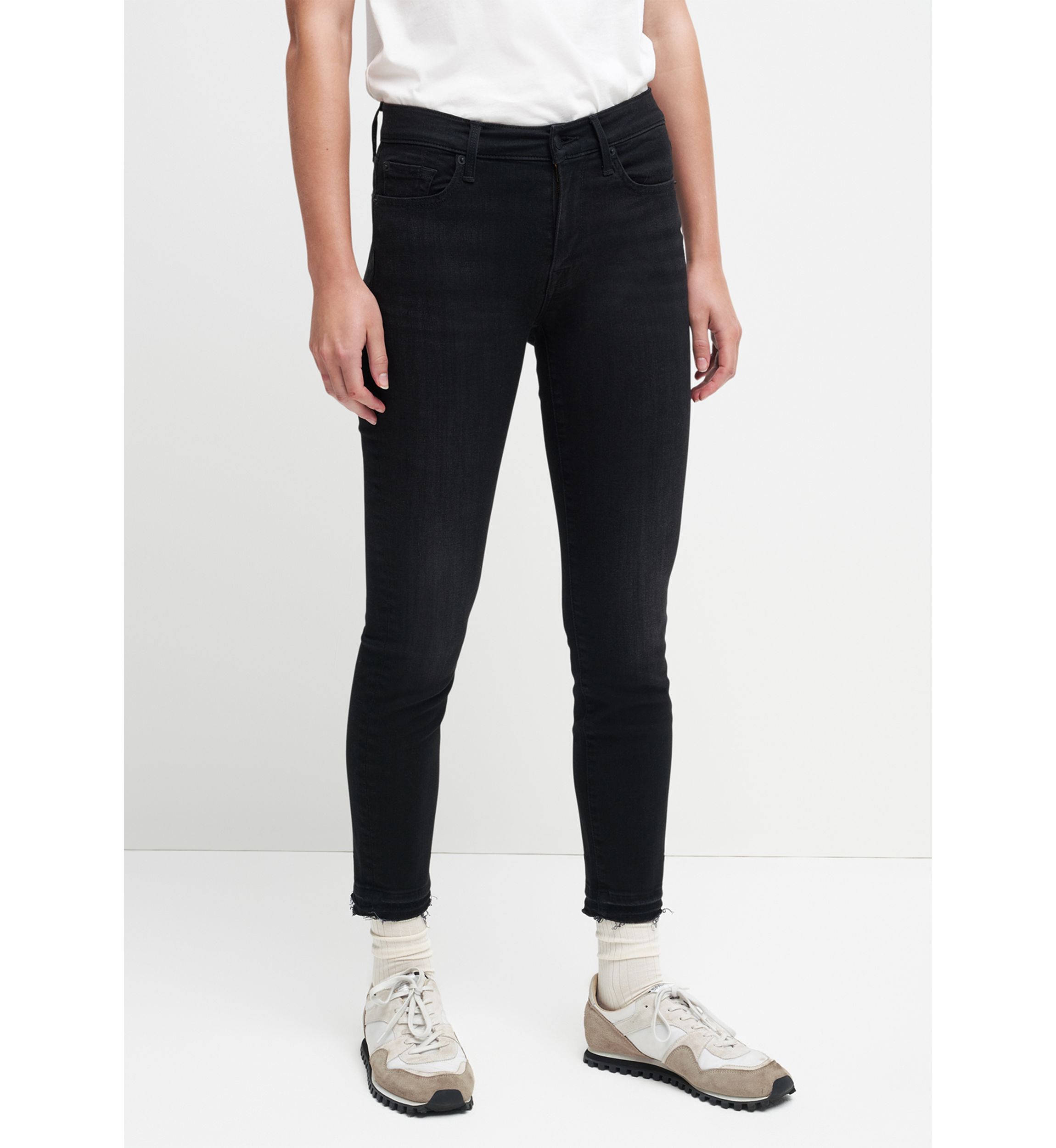 Womens Ankle Skinny Jeans with Released Hem