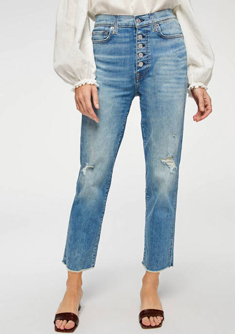 7 For All Mankind® Womens High Waisted Cropped