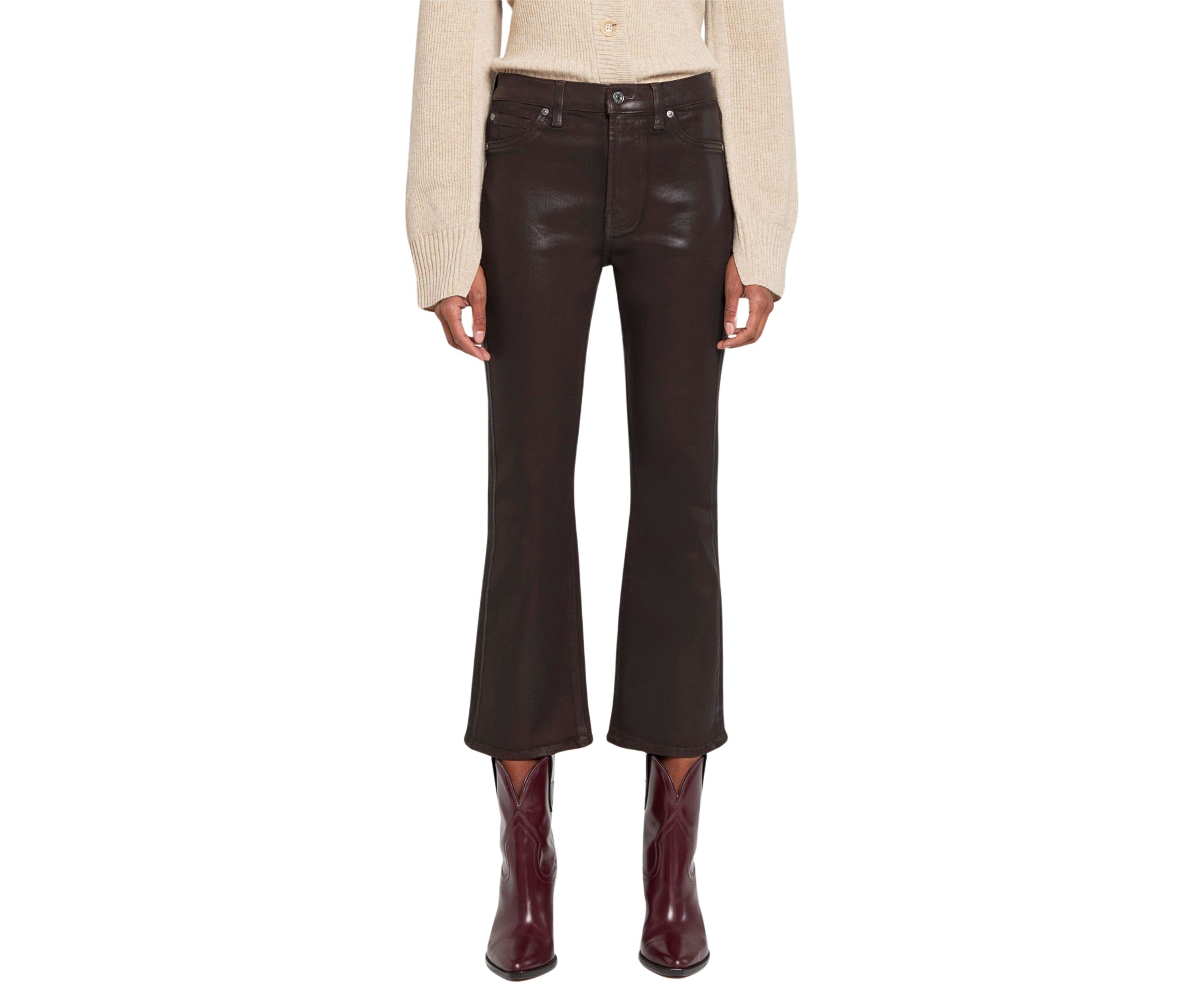 Womens High Waist Slim Kick Jeans