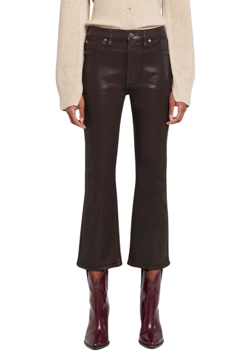 Womens High Waist Slim Kick Jeans