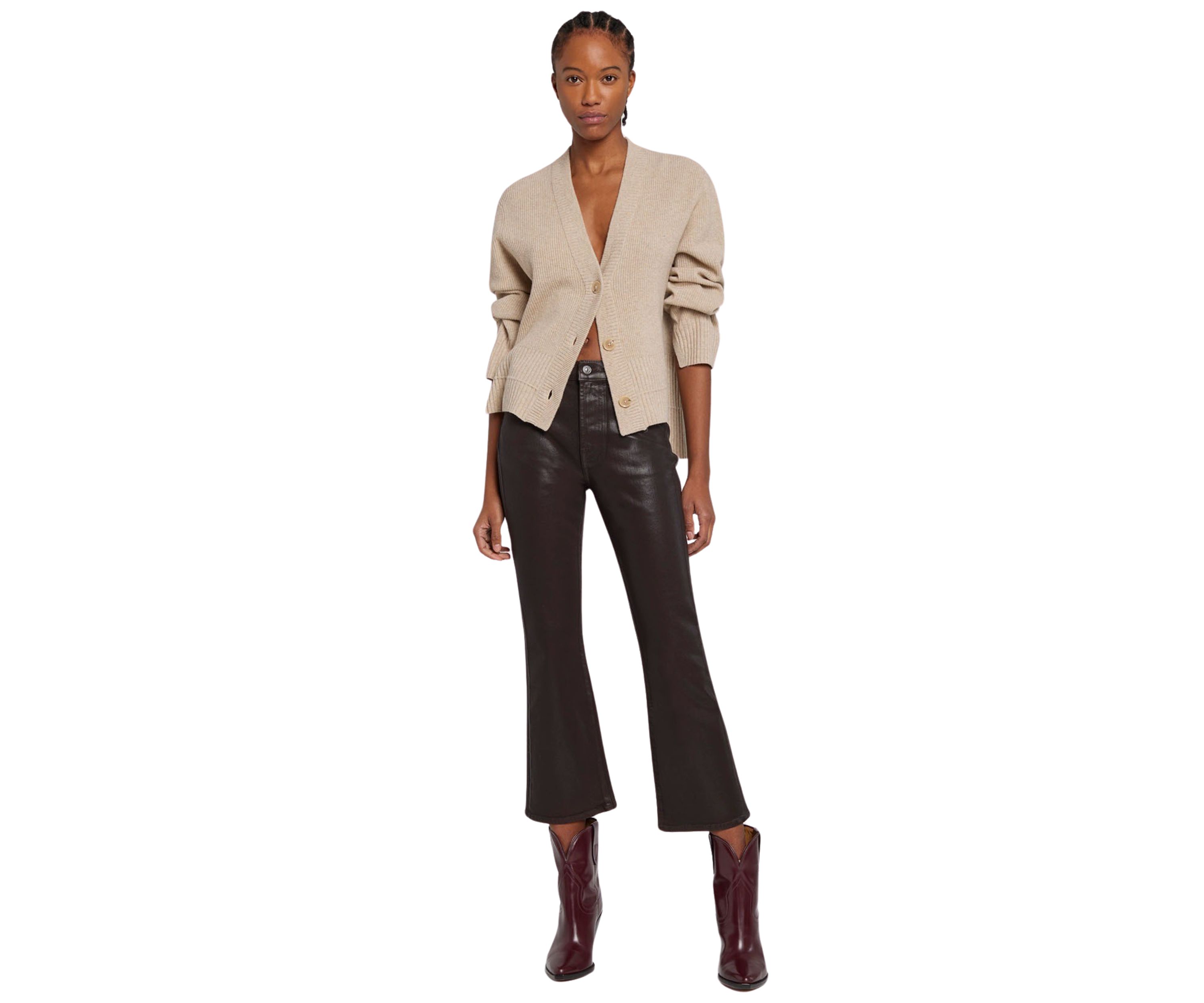 Womens High Waist Slim Kick Jeans