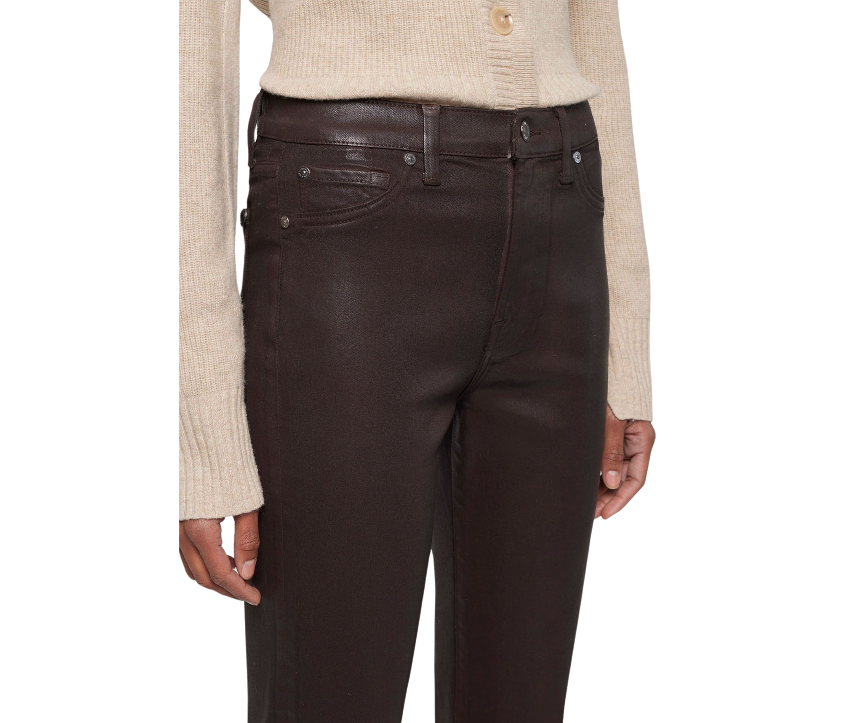 Womens High Waist Slim Kick Jeans