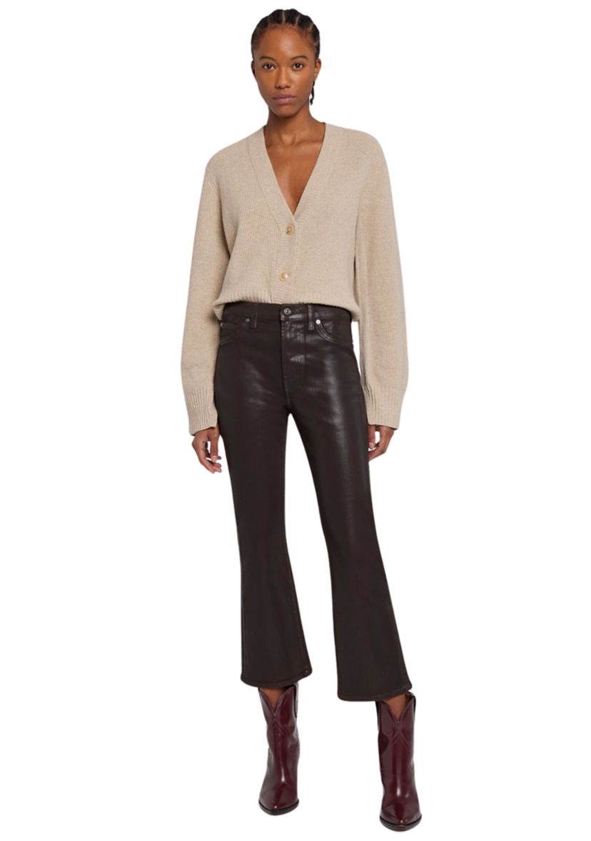 Womens High Waist Slim Kick Jeans
