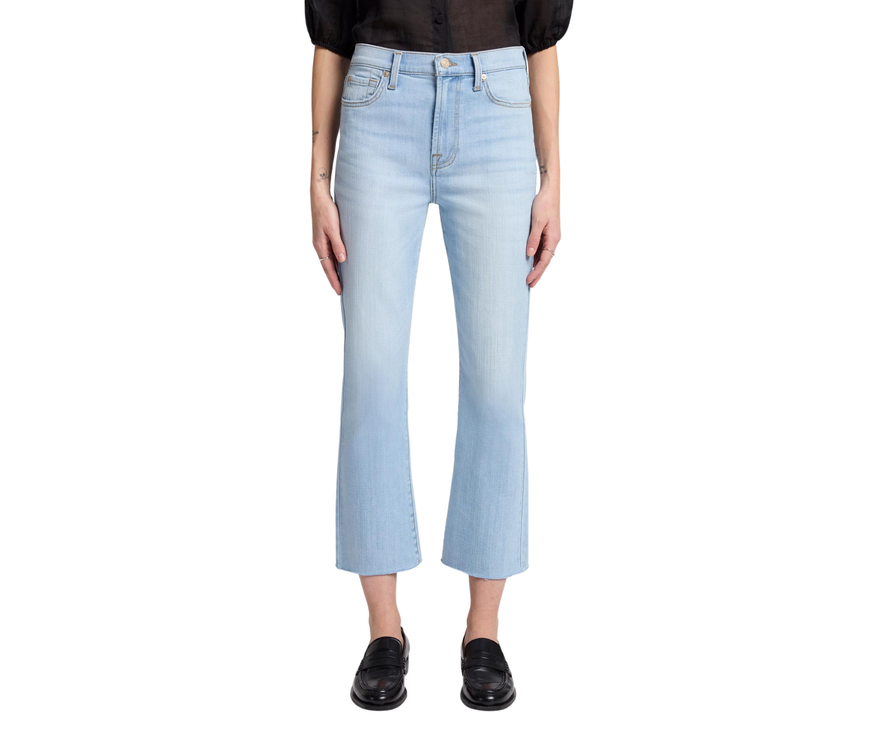 Womens High Waisted Slim Kick Jeans