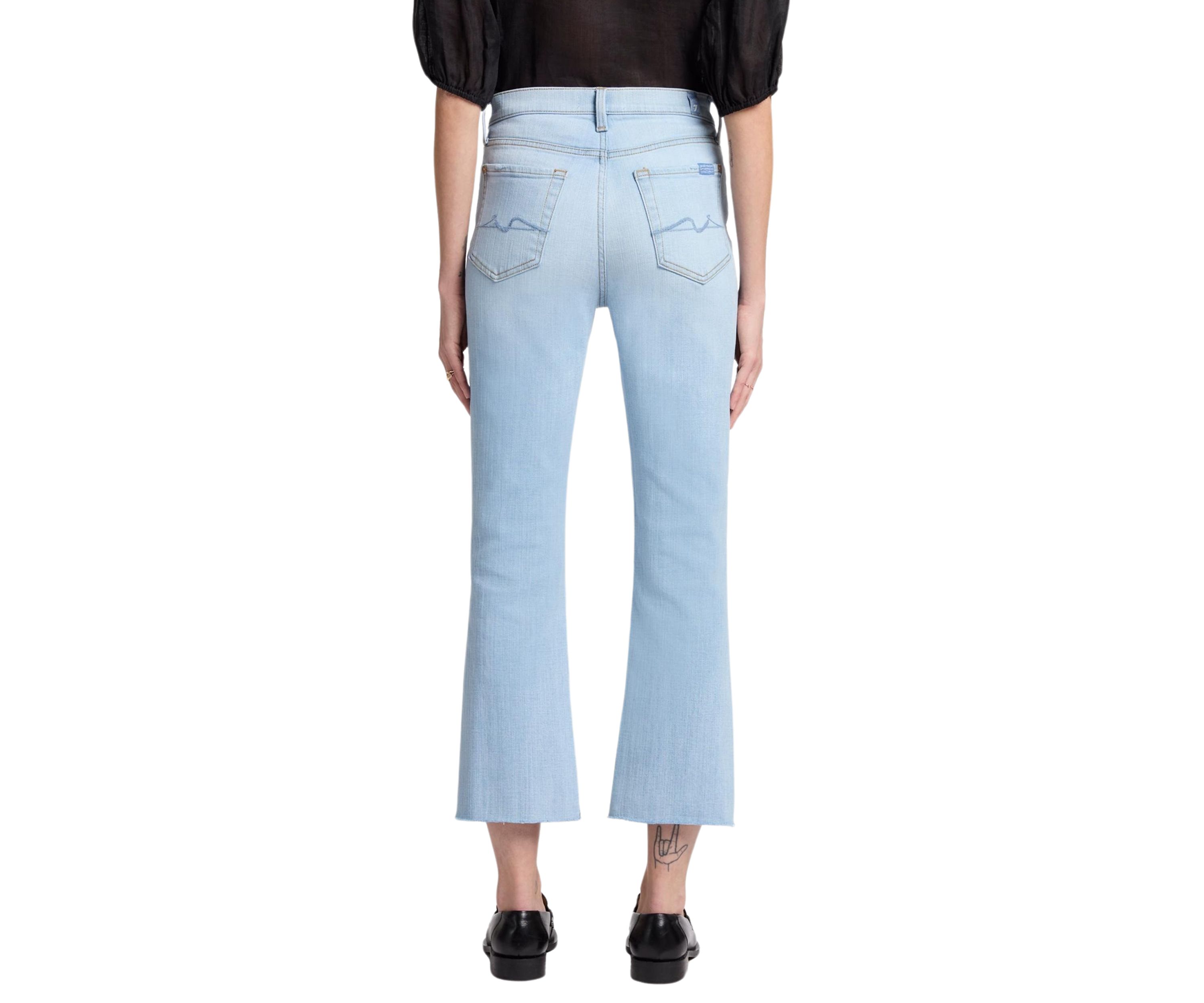 Womens High Waisted Slim Kick Jeans