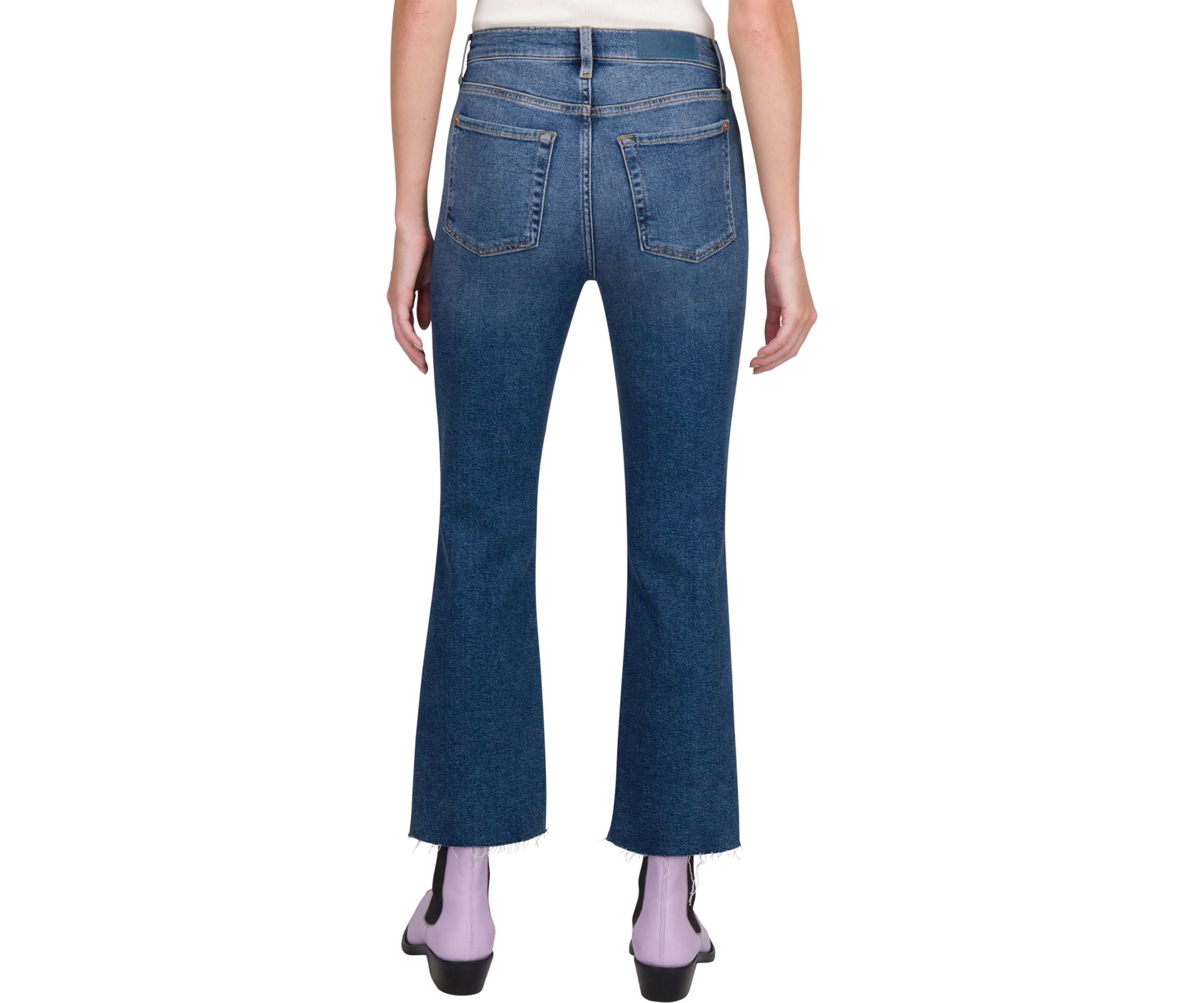 High Waisted Slim Kick Jeans