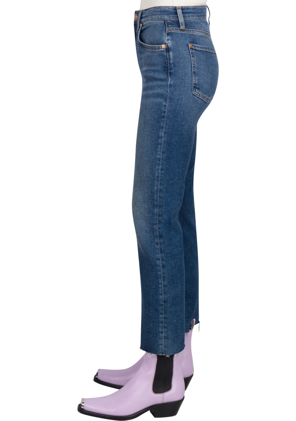 High Waisted Slim Kick Jeans