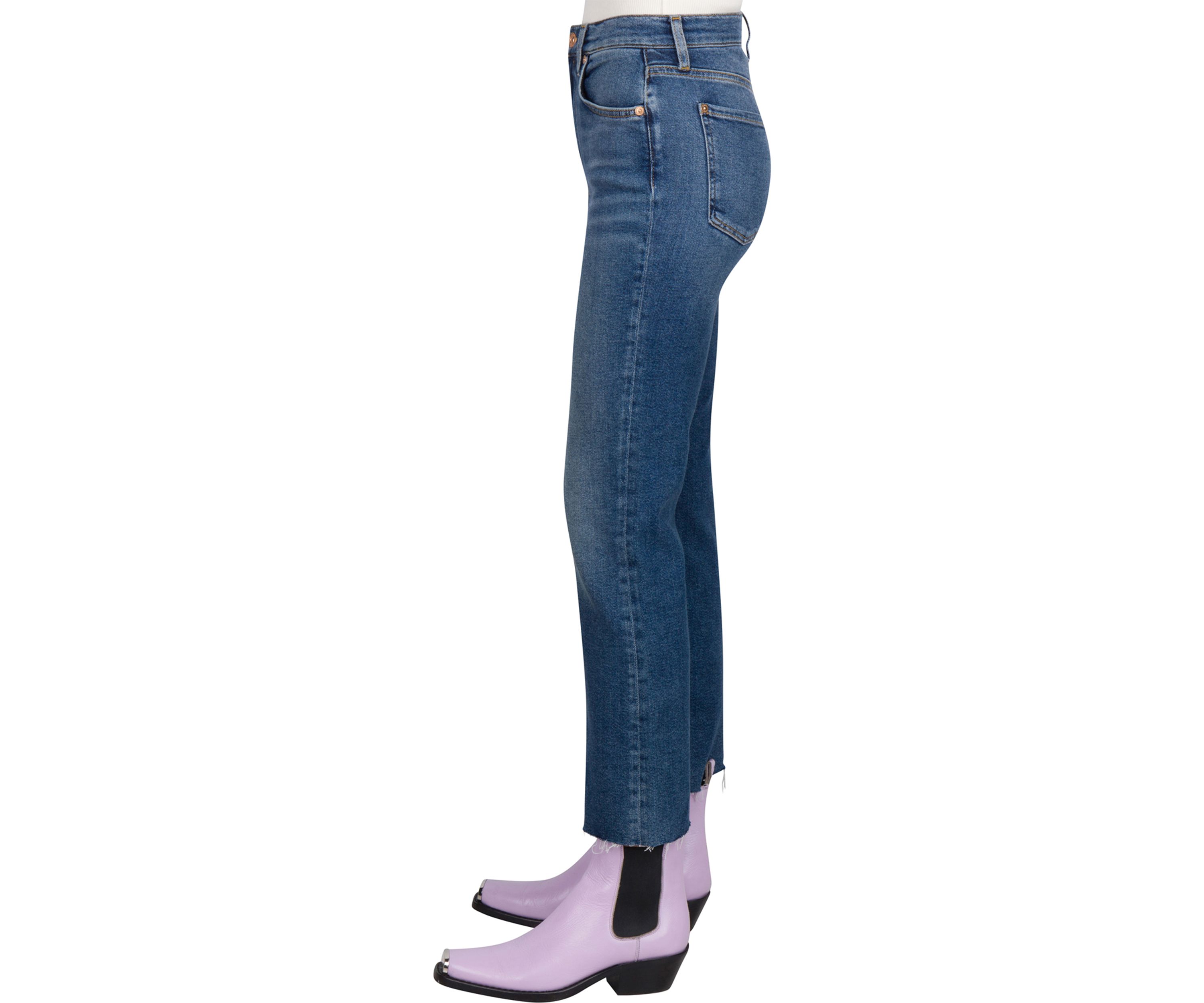 High Waisted Slim Kick Jeans