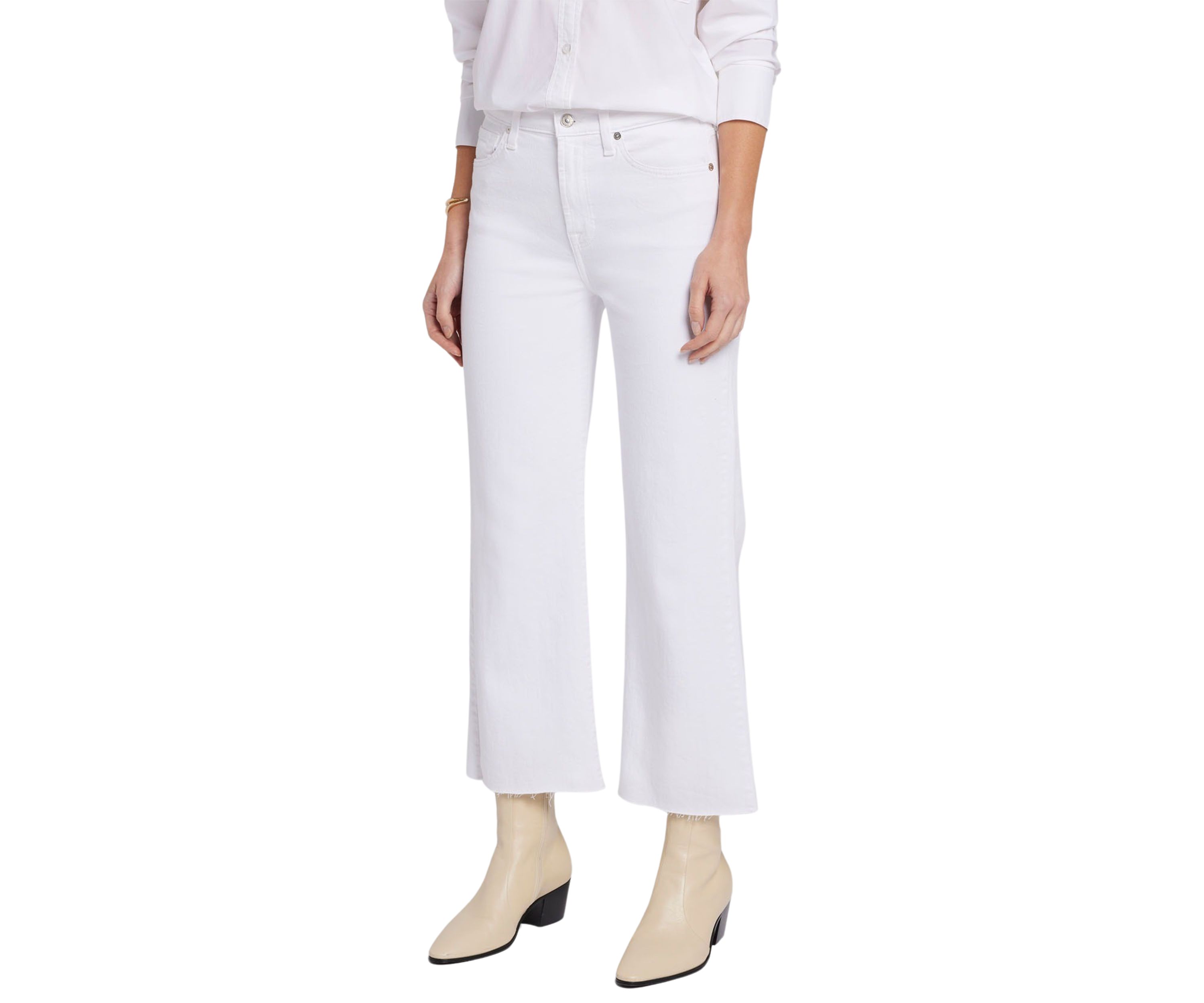 Womens Cropped Jeans with Vintage Hem 