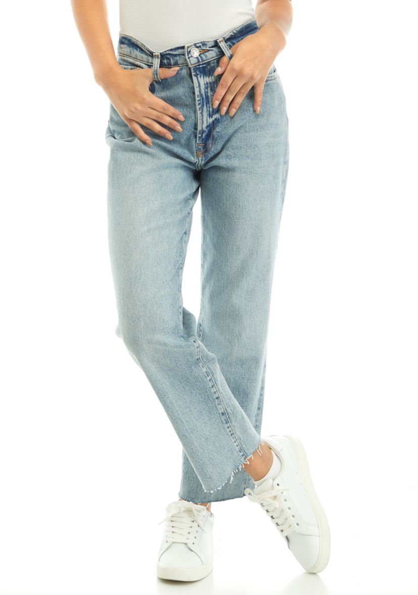 Womens Logan Stovepipe Jeans with Fringe Hem