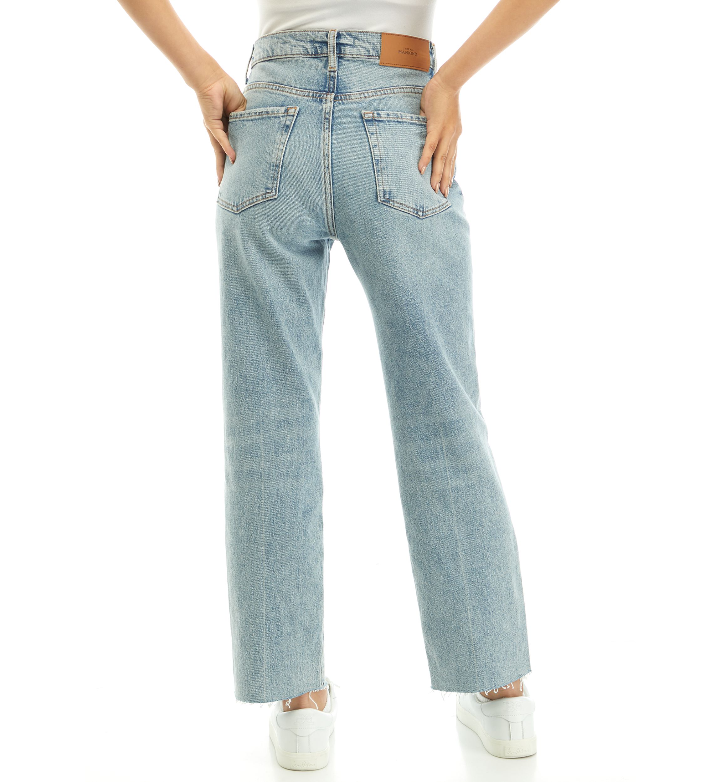 Womens Logan Stovepipe Jeans with Fringe Hem