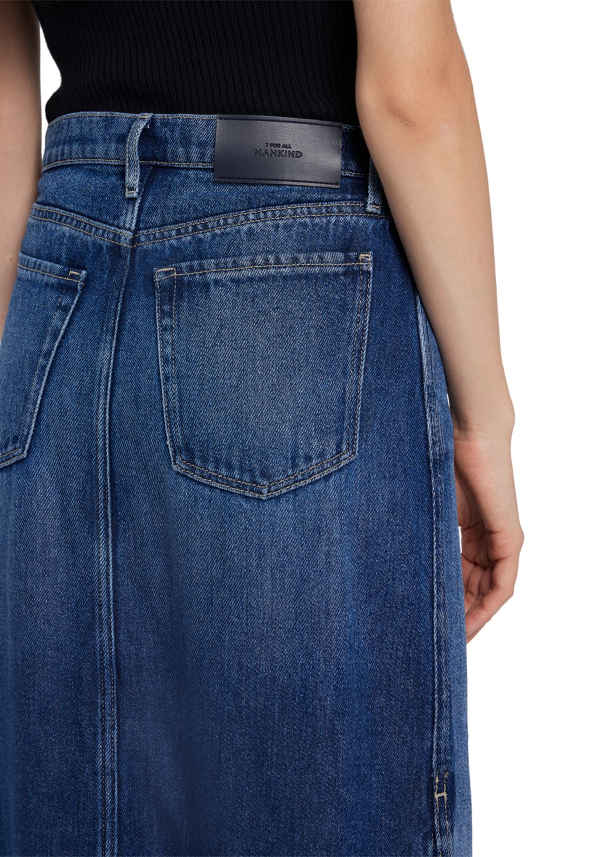 Womens Midi Denim Skirt