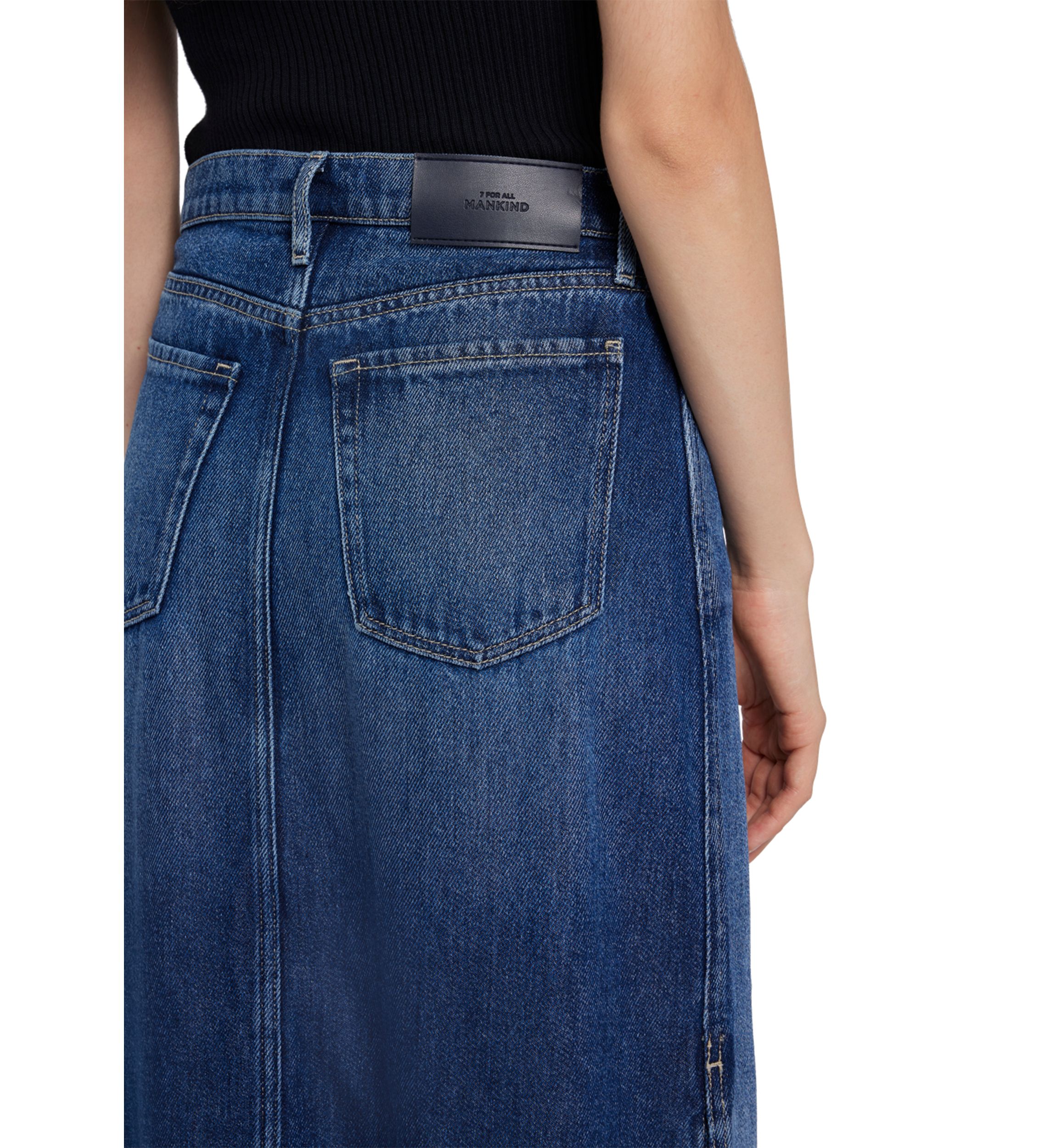 Womens Midi Denim Skirt