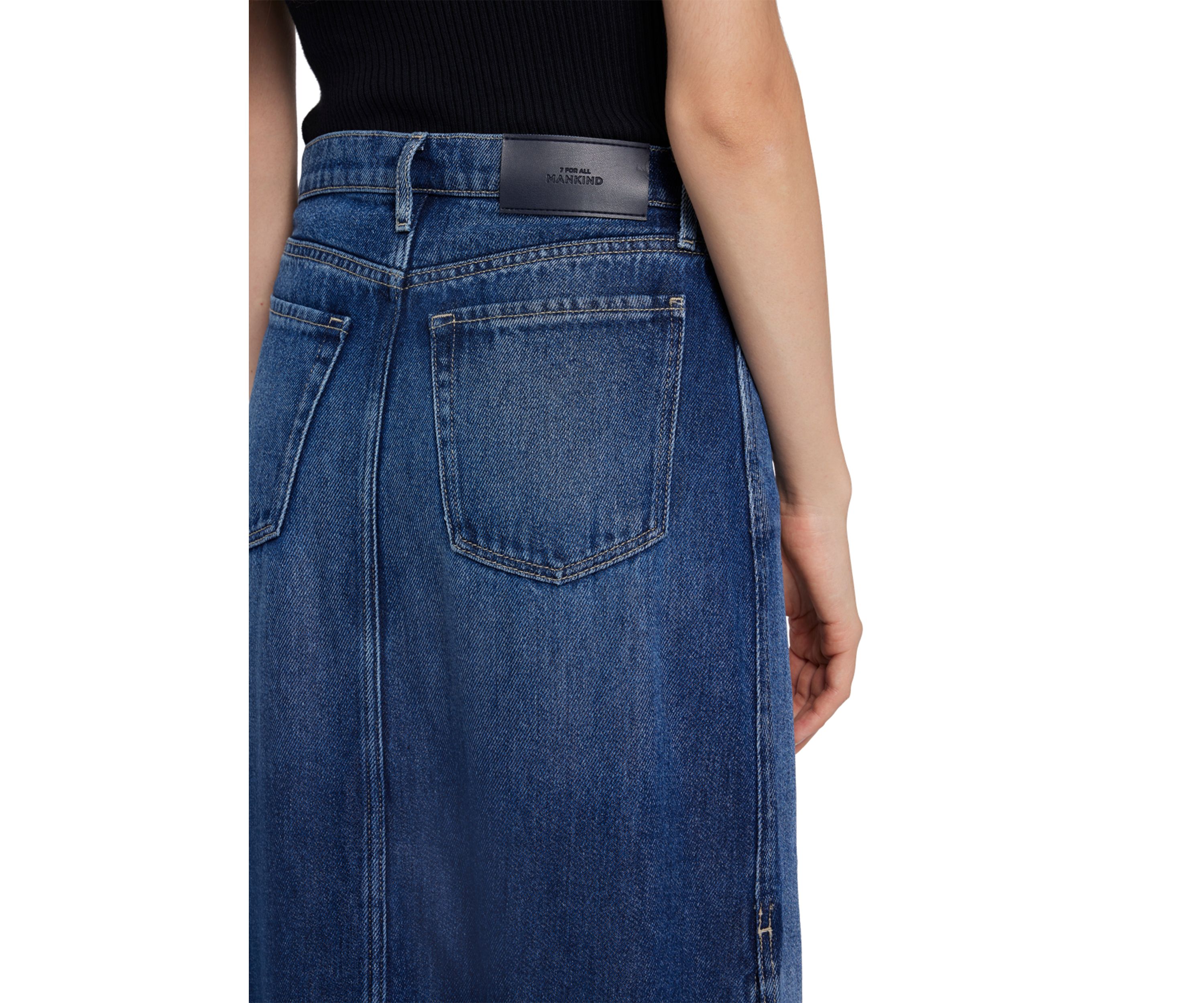 Womens Midi Denim Skirt