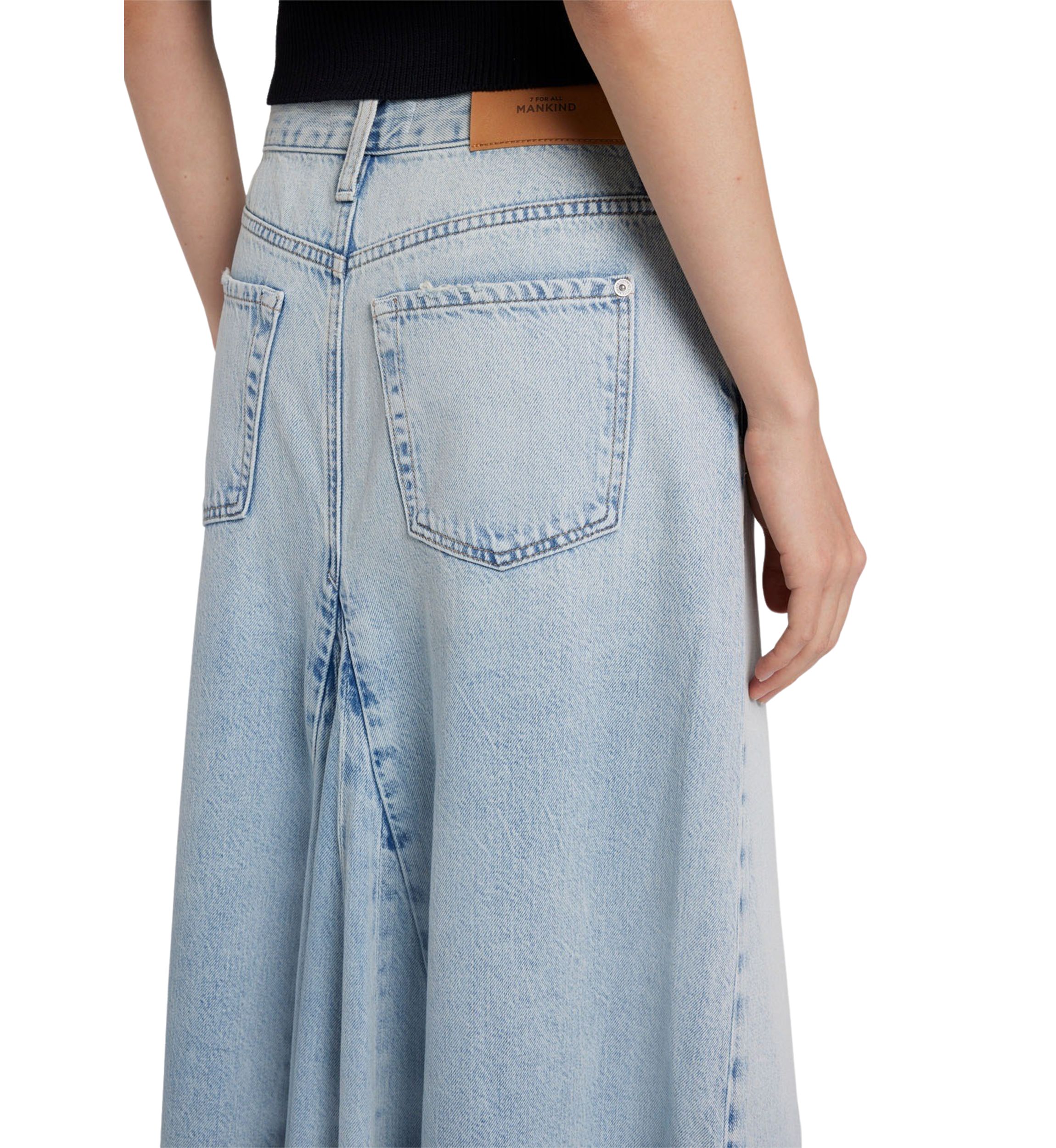 Womens Western Maxi Skirt with Frayed Hem 