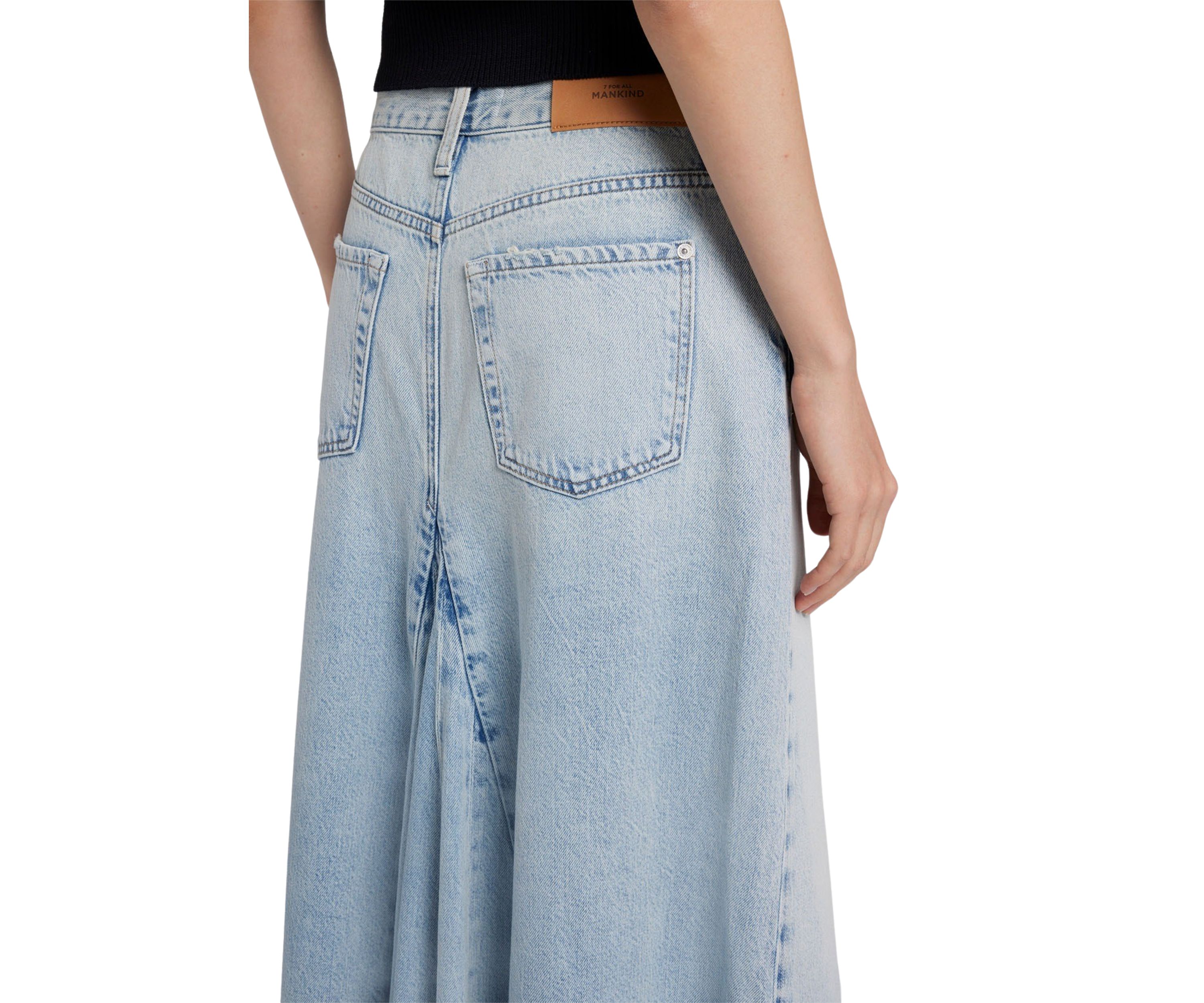 Womens Western Maxi Skirt with Frayed Hem 