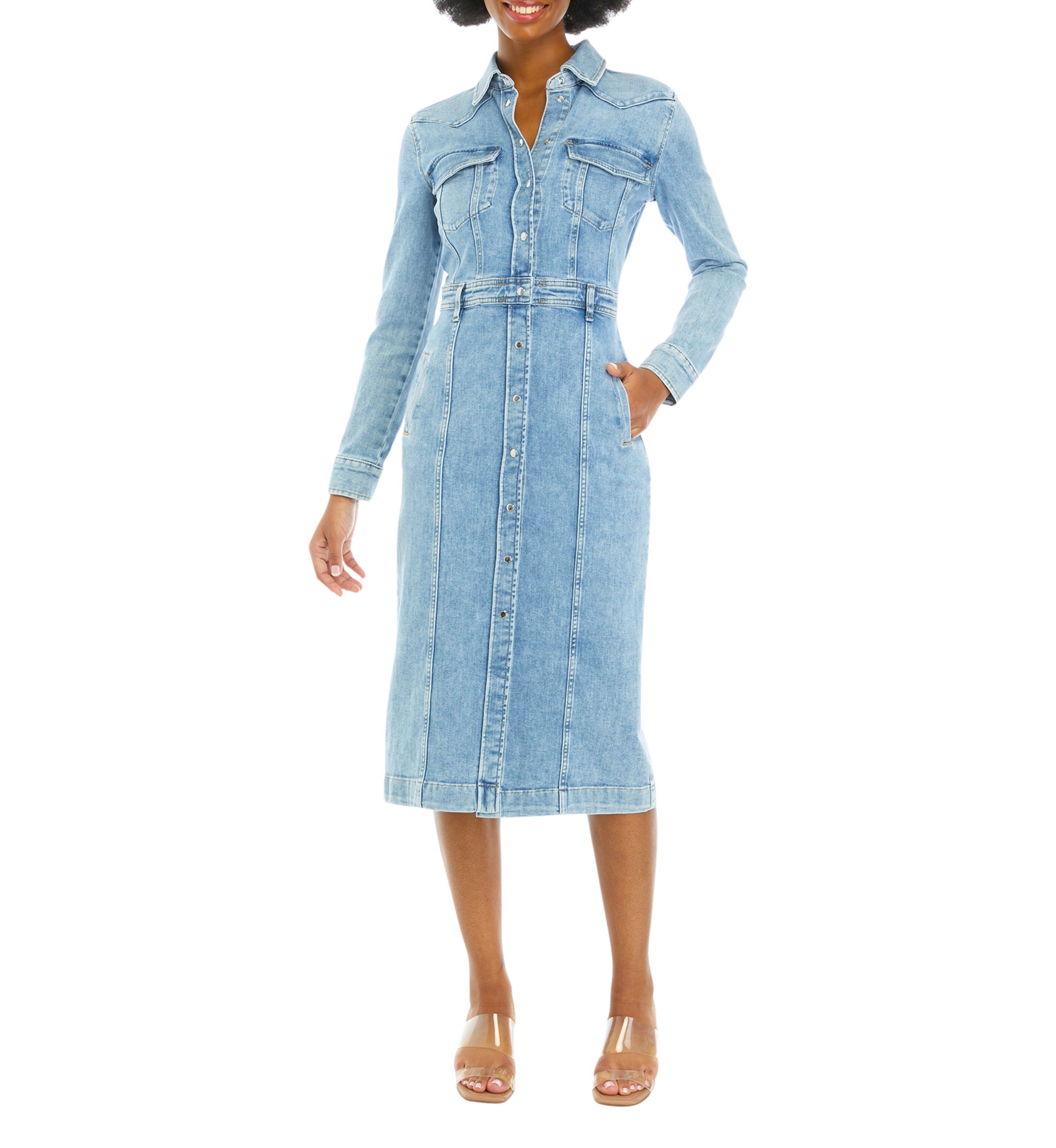7 for all mankind denim wrap dress 7 For All Mankind® Women's Luxe Dress