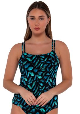 Sunsets Seagrass Texture Taylor D Cup Swim Top | belk