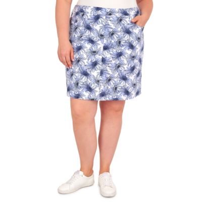 Skort Hearts Of Palm Femme, Taille 18 (plus), Motif Fleurs Et Feuilles Bleu/vert