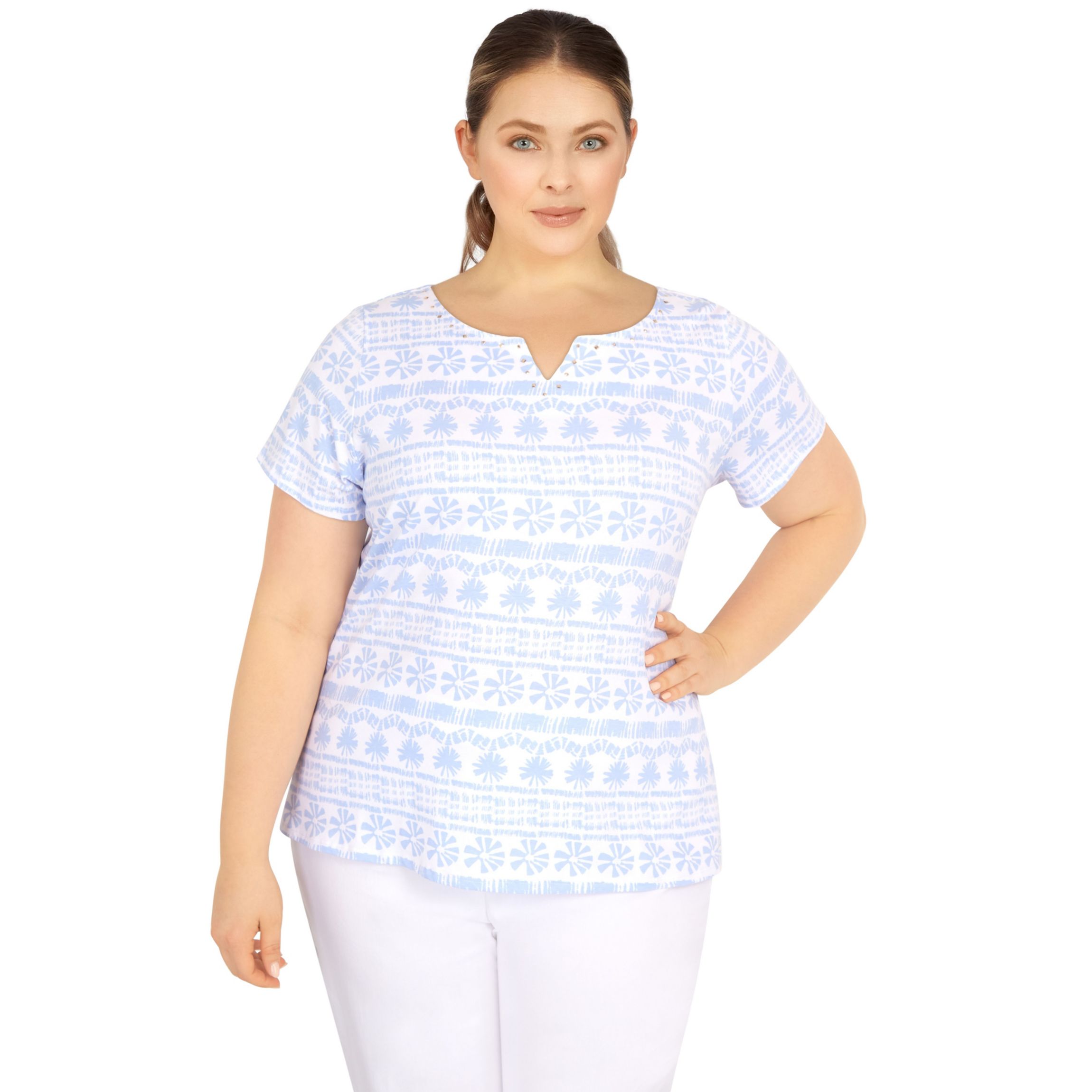PRINTED JERSEY TOP