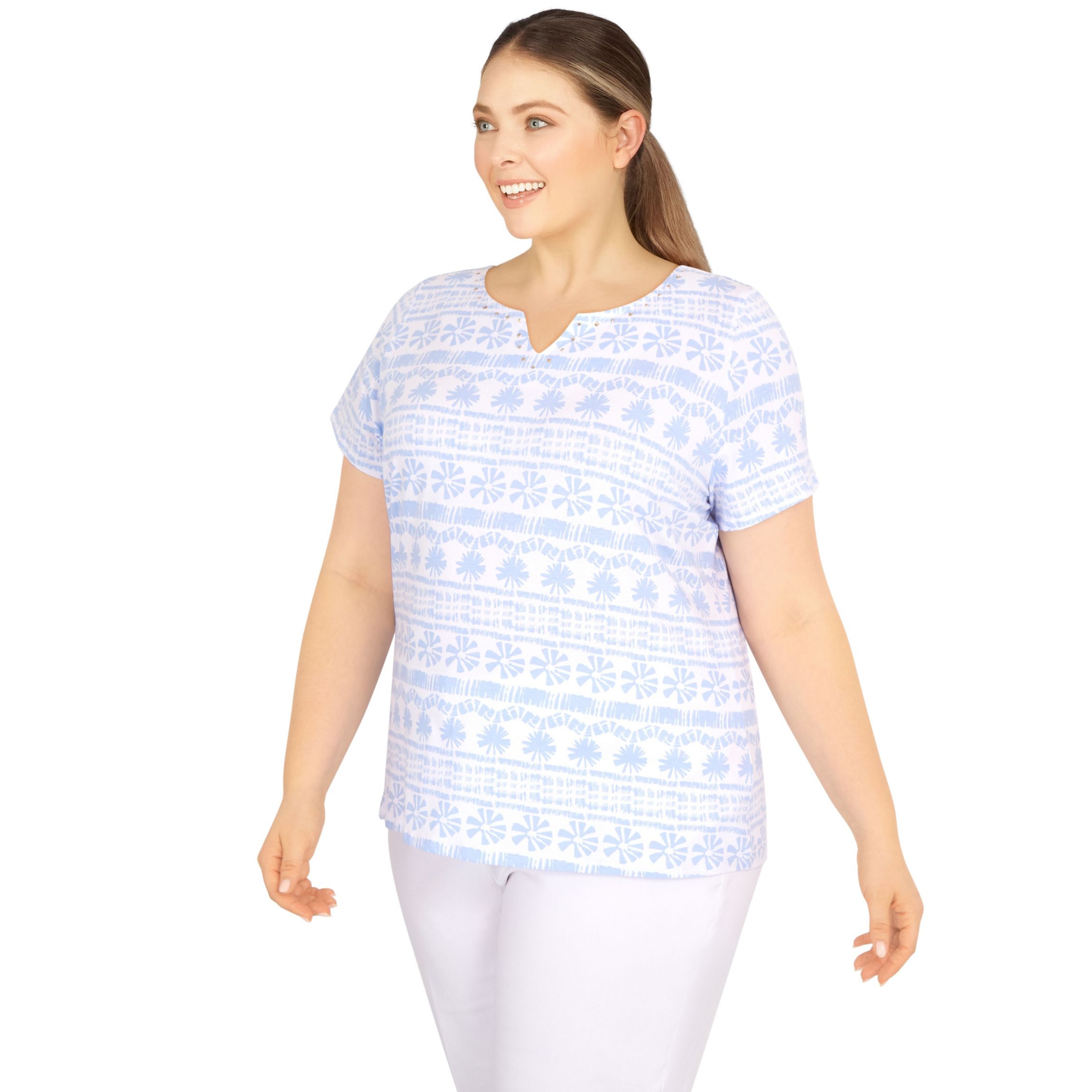 PRINTED JERSEY TOP